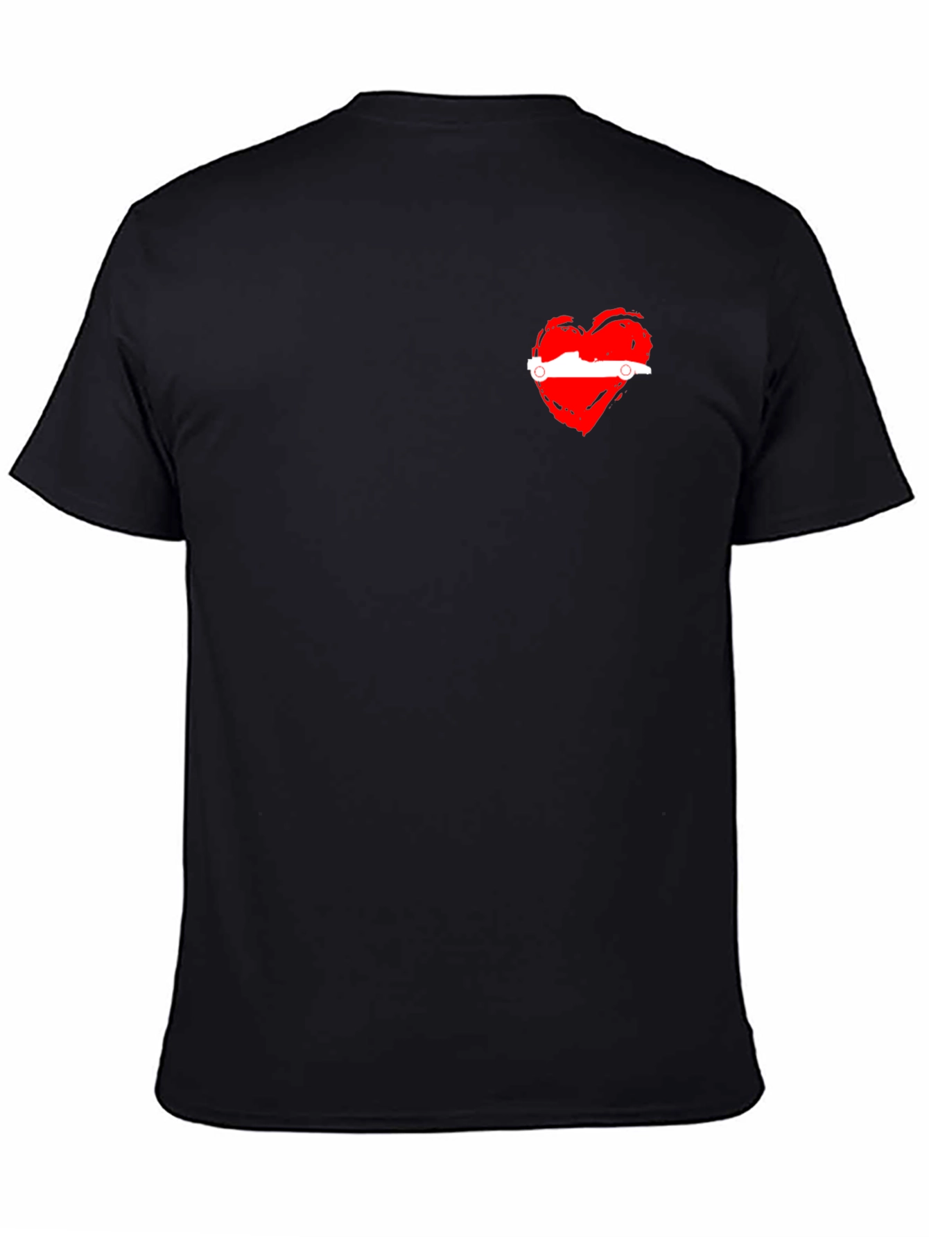 Heart Car Graphic Black T-Shirt