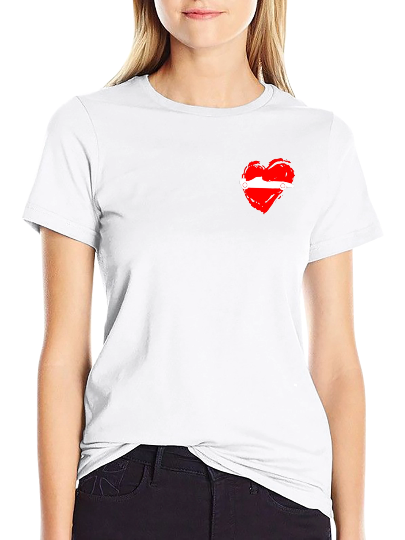 Heart Car Graphic Black T-Shirt