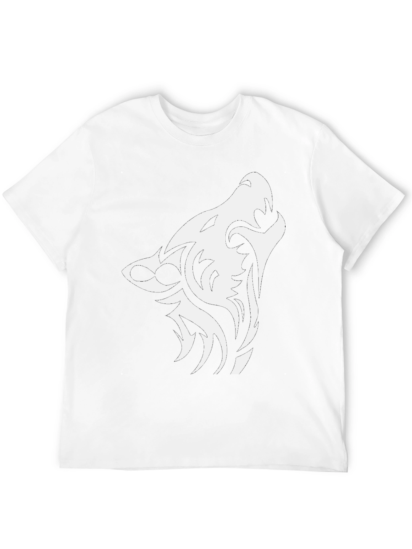 Tribal Wolf Graphic Black T-Shirt