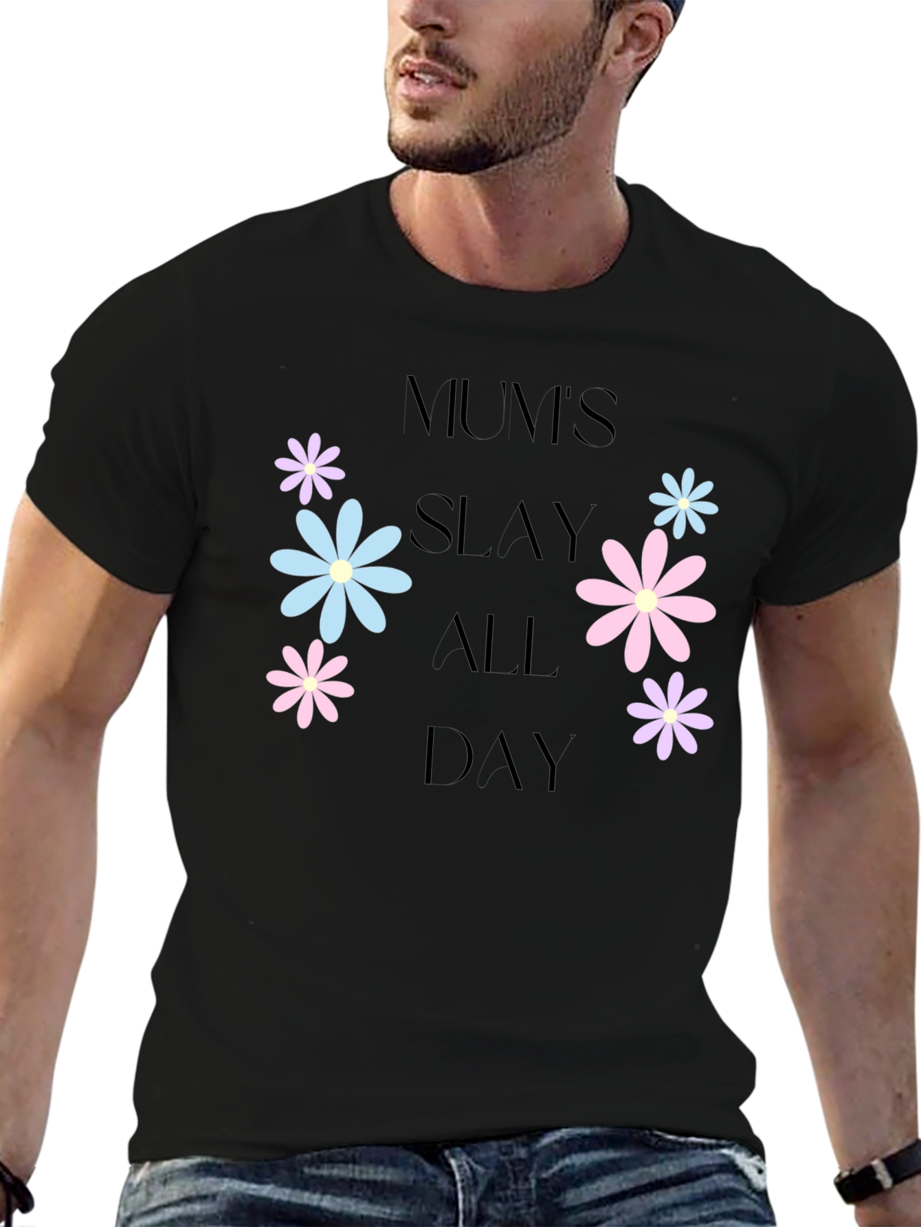 Mums Slay All Day Floral Graphic T-Shirt