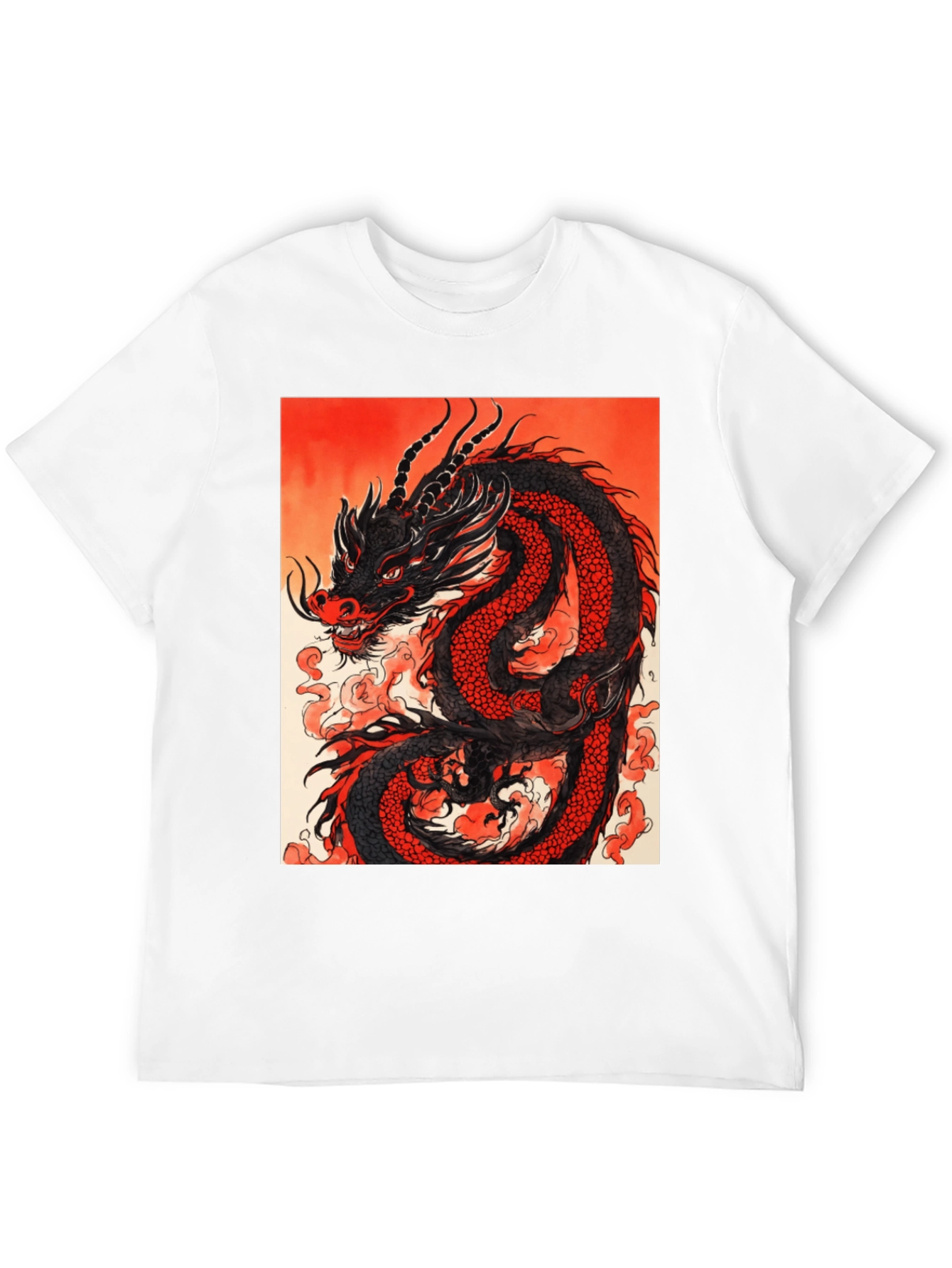 Dragon Graphic Tee - Black Cotton T-Shirt