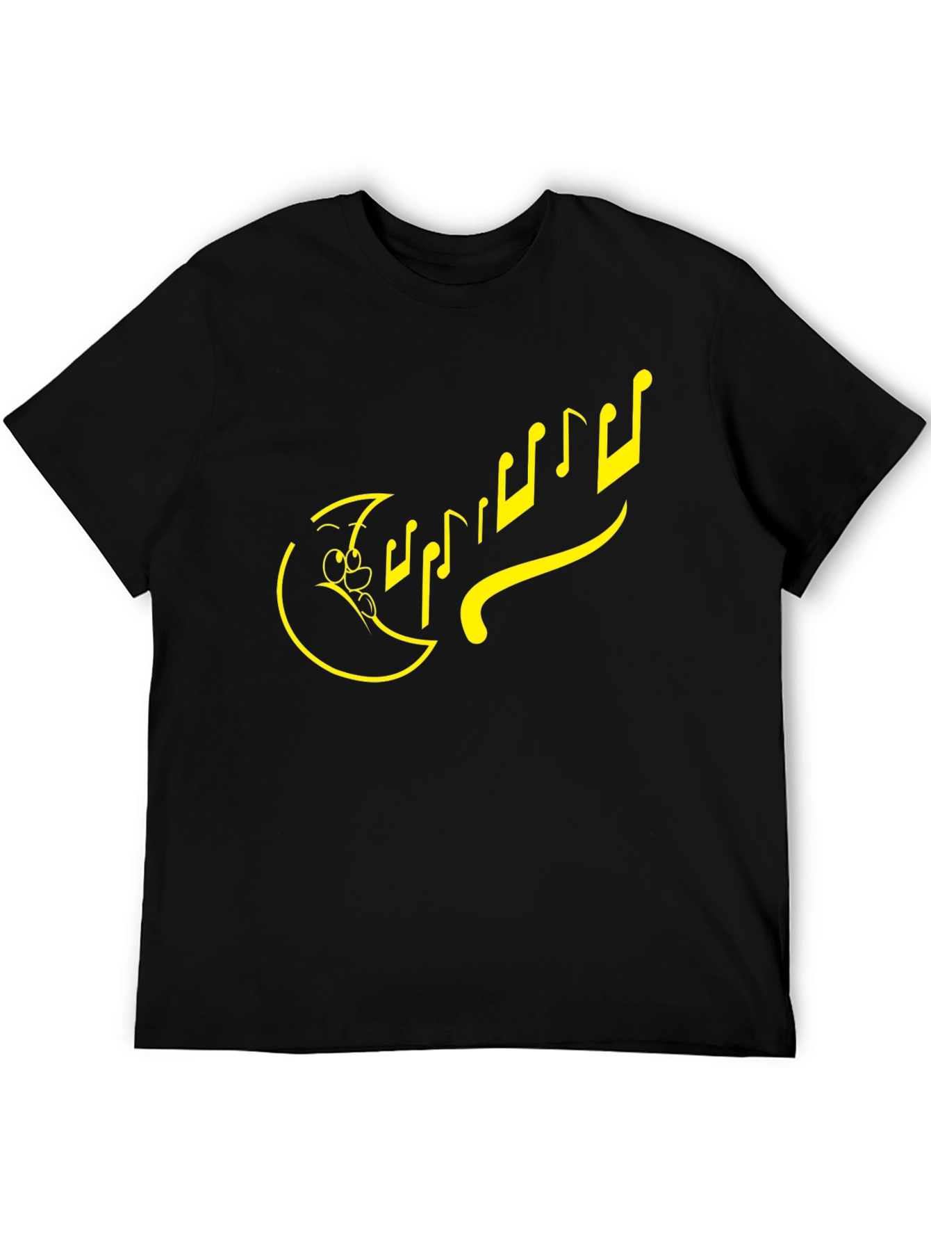 Cartoon Music Notes Black T-Shirt