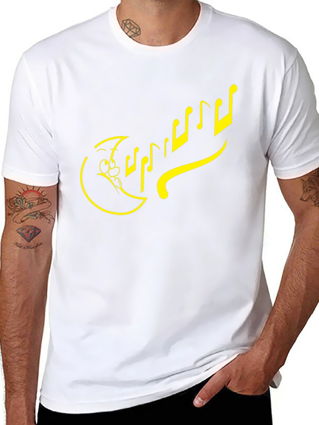 Cartoon Music Notes Black T-Shirt