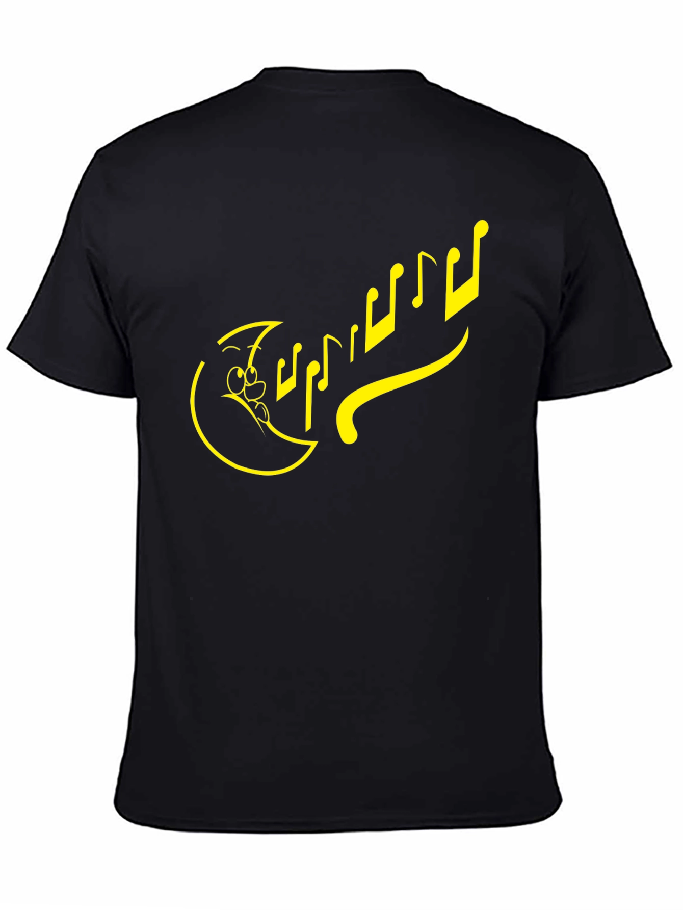 Cartoon Music Notes Black T-Shirt