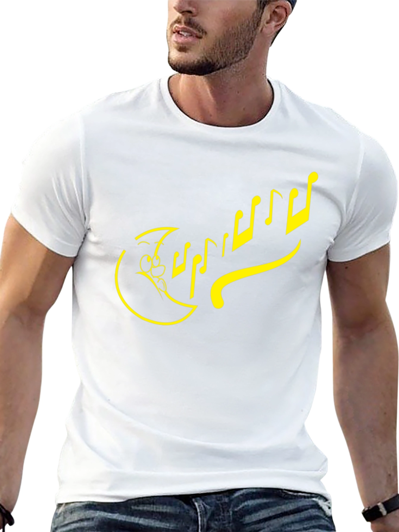 Cartoon Music Notes Black T-Shirt