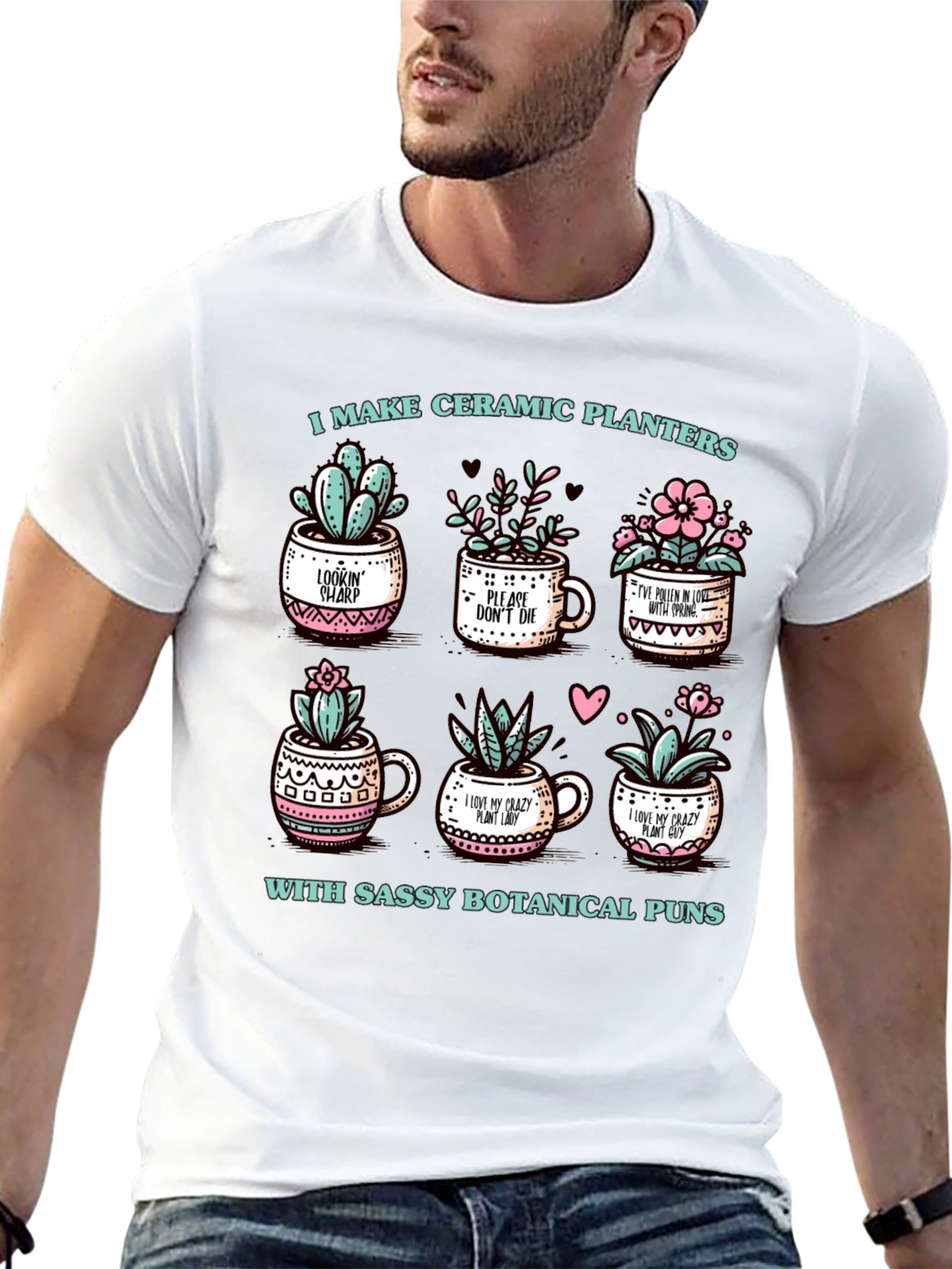 Sassy Botanical Puns Ceramic Planters T-Shirt
