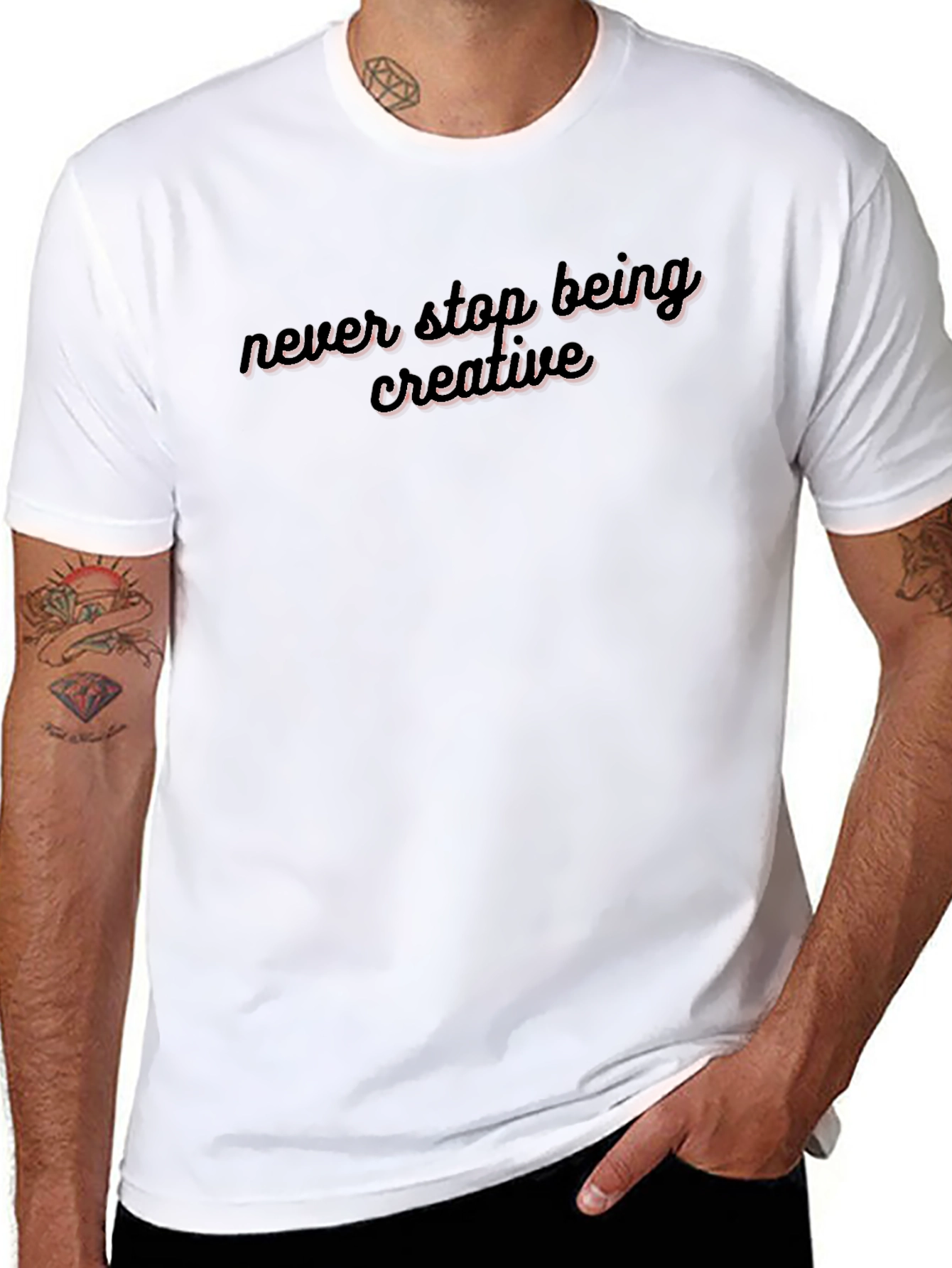 Never Stop Being Creative Black Tee