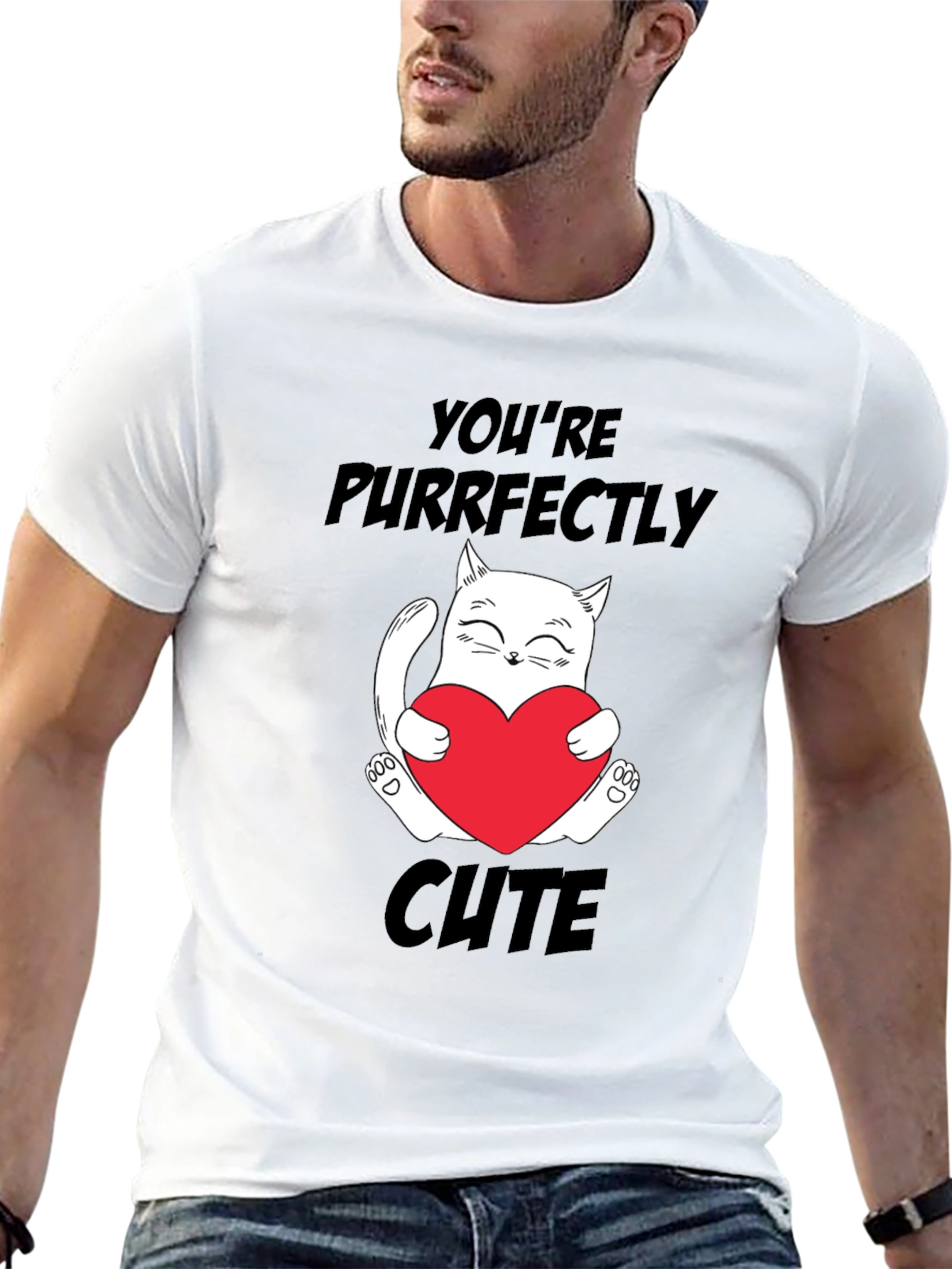 Youre Purrfectly Cute Black Cat Graphic T-Shirt
