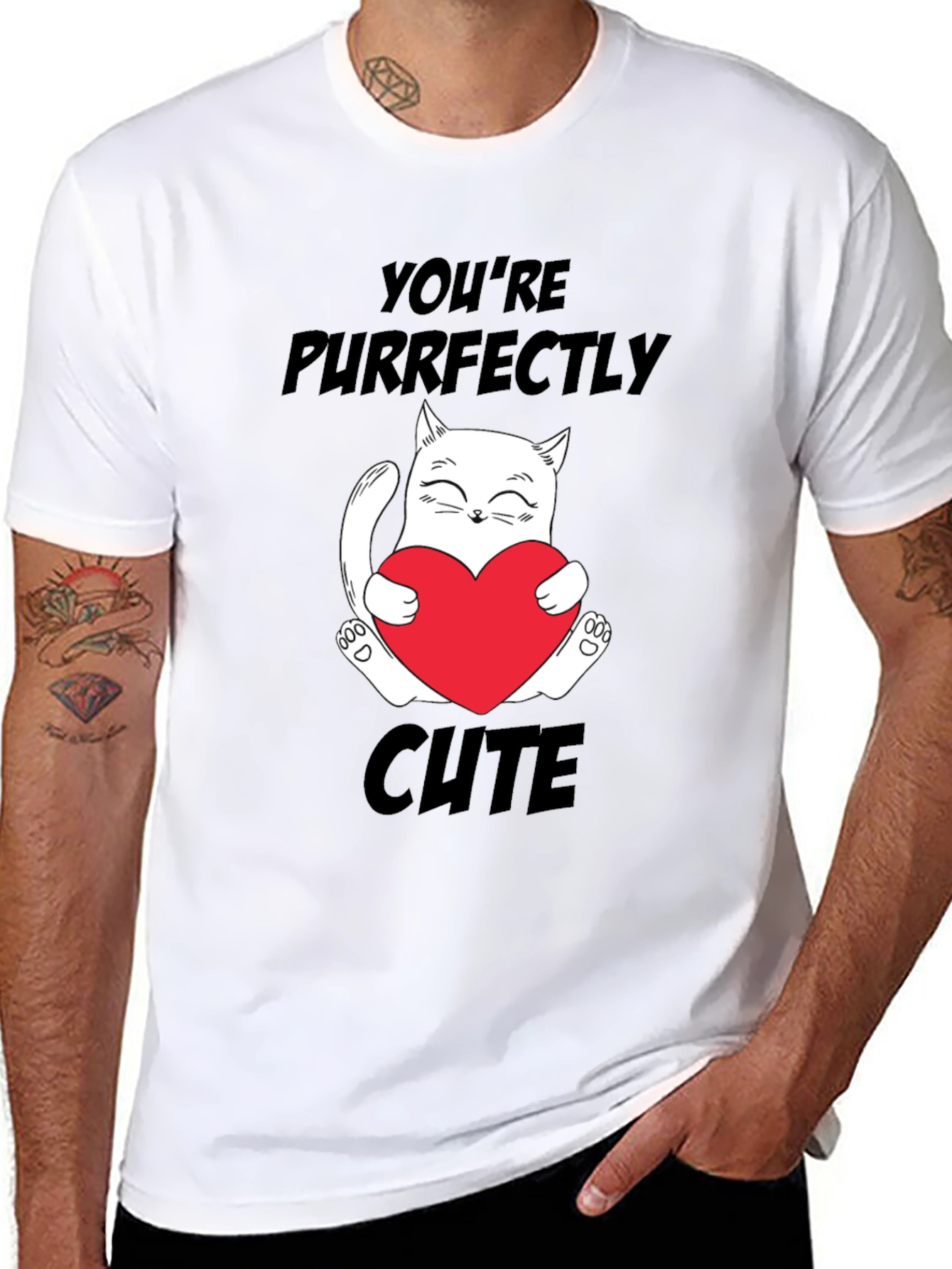 Youre Purrfectly Cute Black Cat Graphic T-Shirt