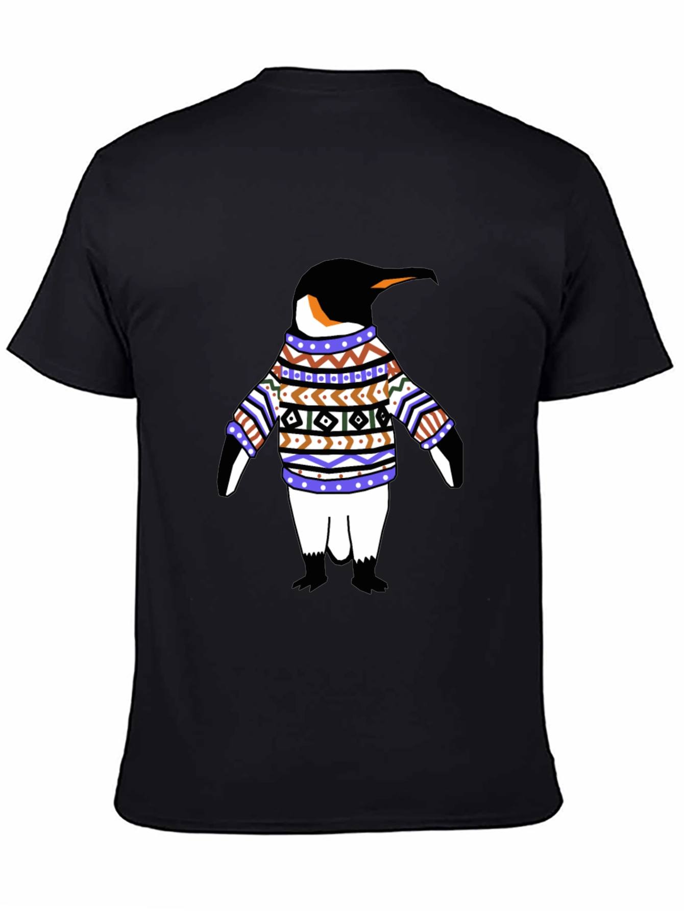 Penguin in Sweater Graphic T-Shirt