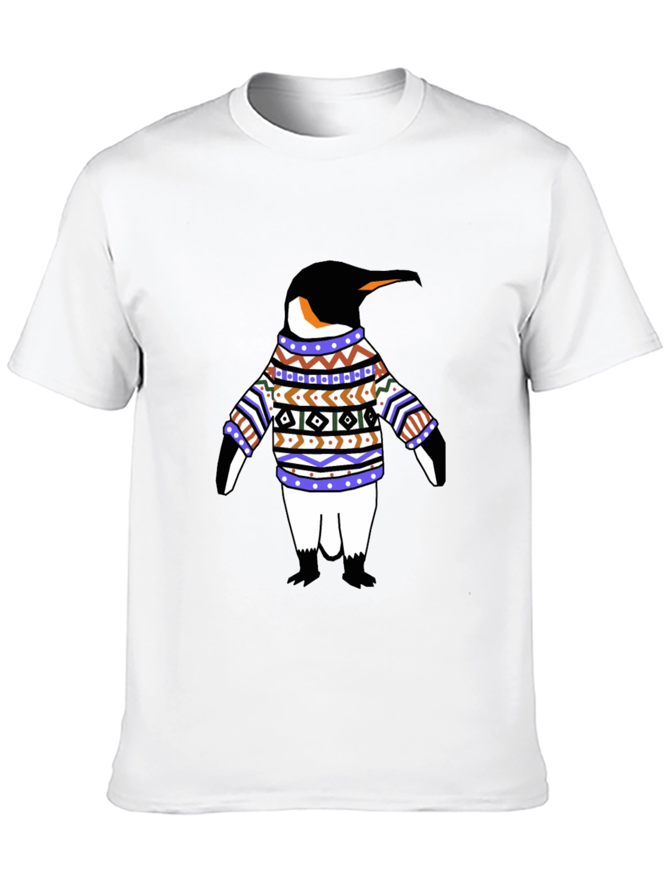 Penguin in Sweater Graphic T-Shirt