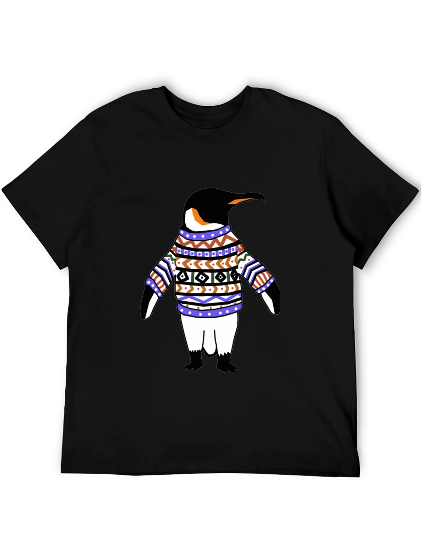 Penguin in Sweater Graphic T-Shirt