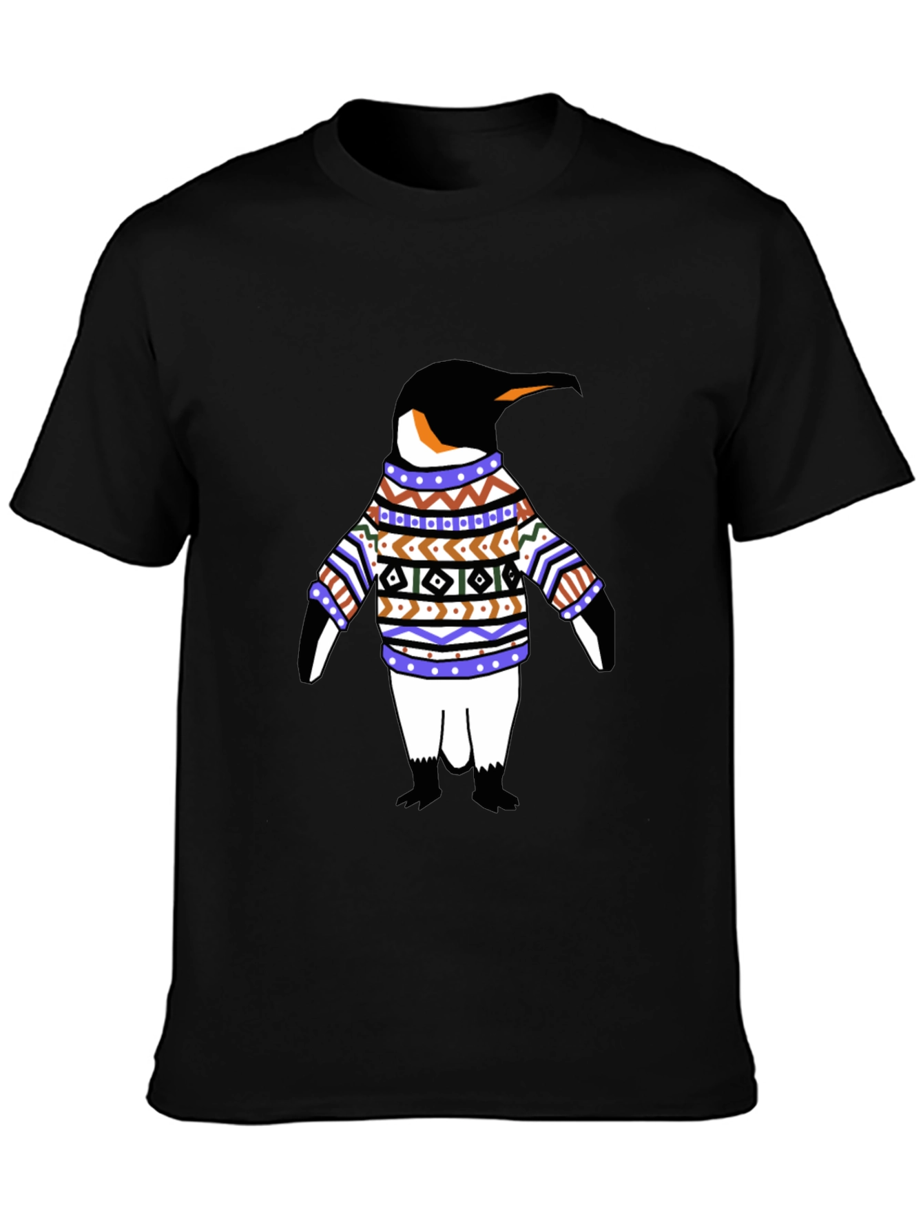 Penguin in Sweater Graphic T-Shirt