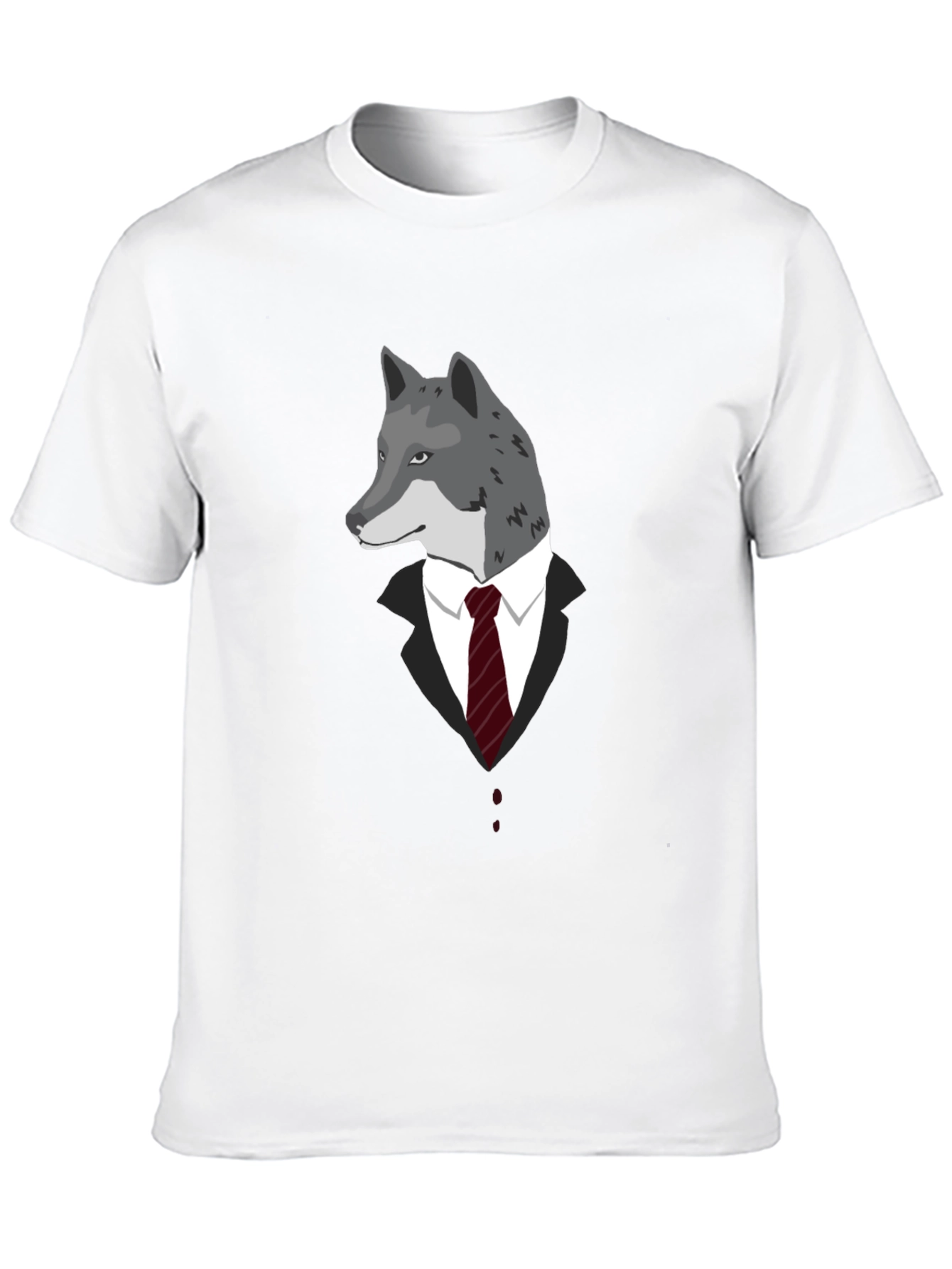 Wolf in Suit Black T-Shirt - Stylish Graphic Tee