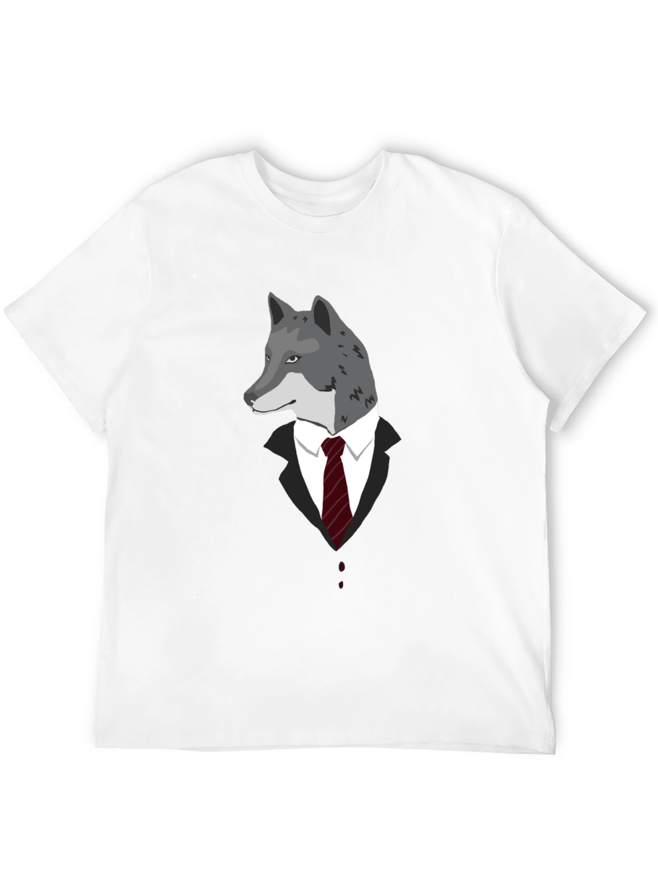 Wolf in Suit Black T-Shirt - Stylish Graphic Tee
