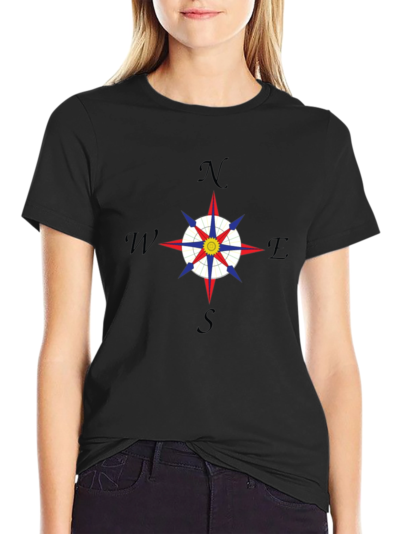 Compass Rose Graphic Tee - Mens Black T-Shirt