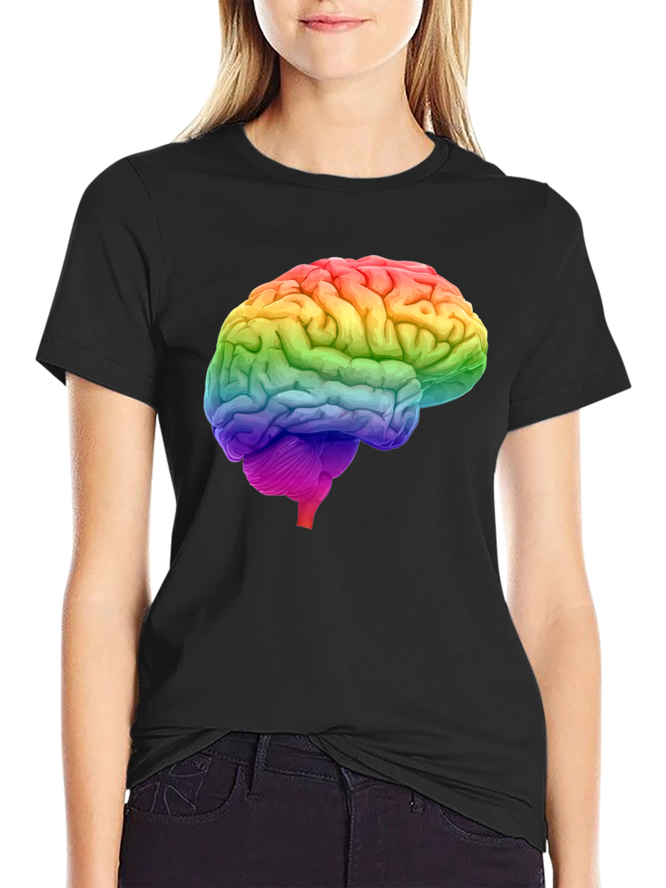 Rainbow Brain Graphic T-Shirt - Unique Design