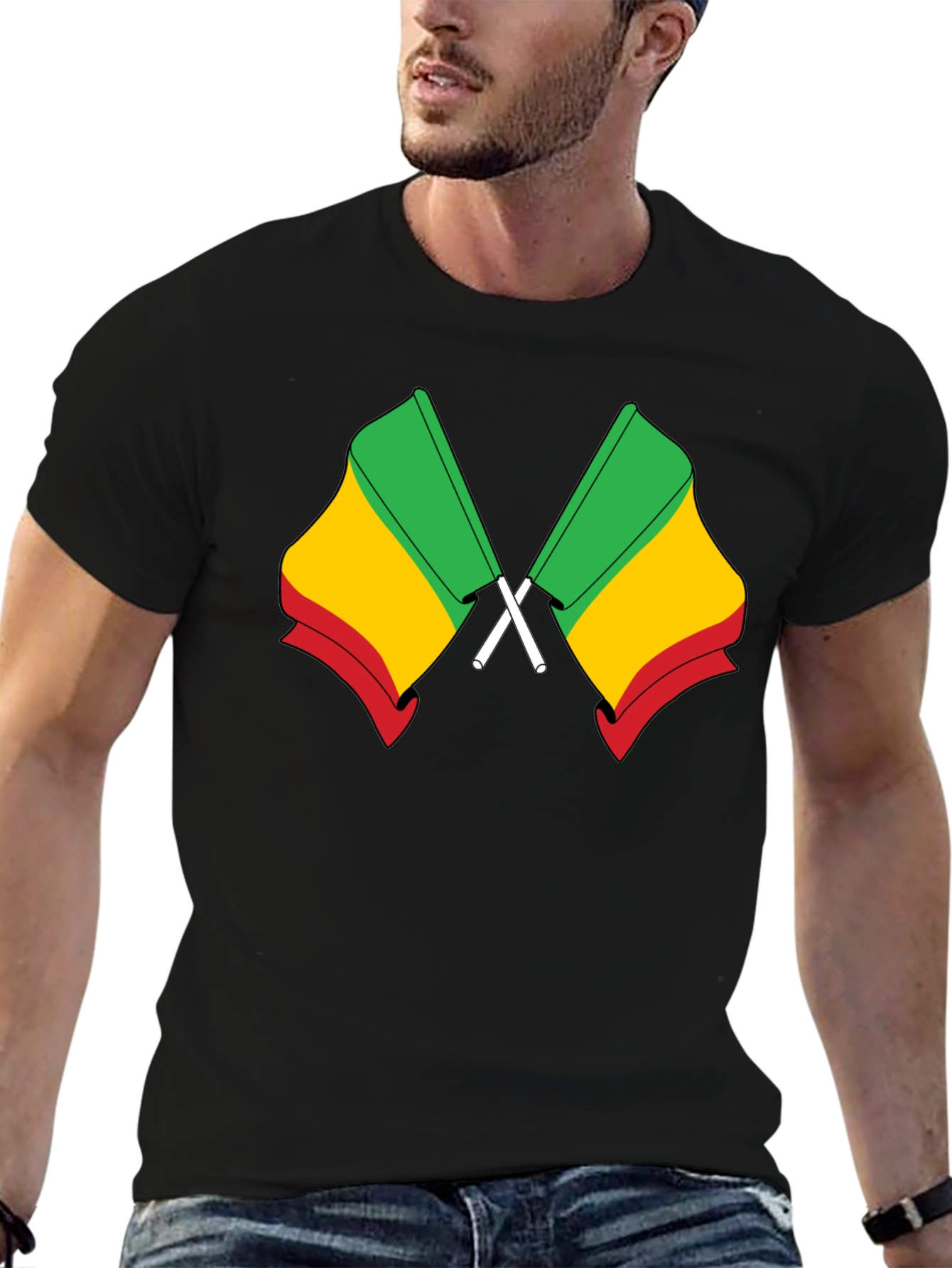 Benin Flag T-Shirt - Black Cotton Tee