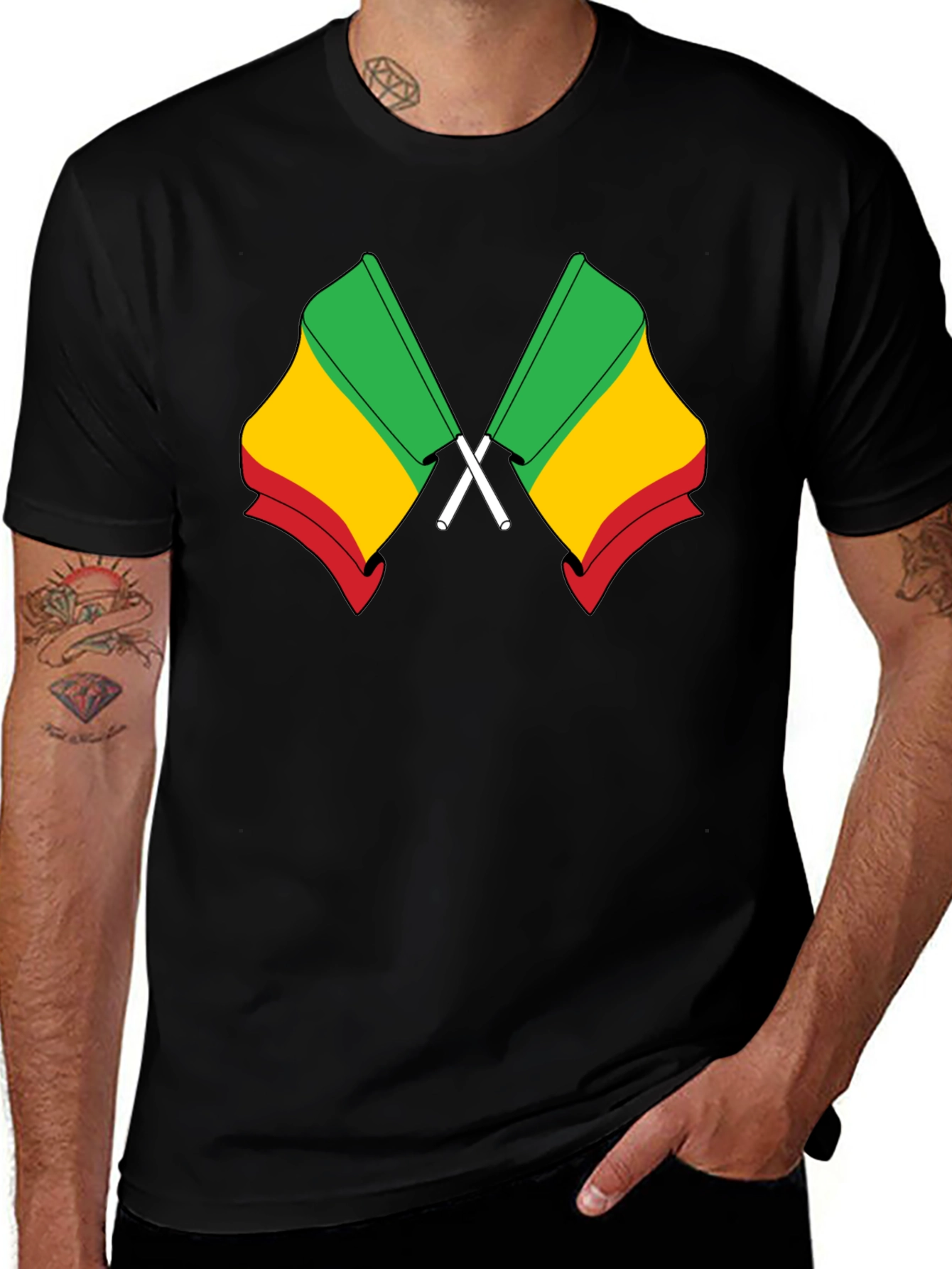 Benin Flag T-Shirt - Black Cotton Tee