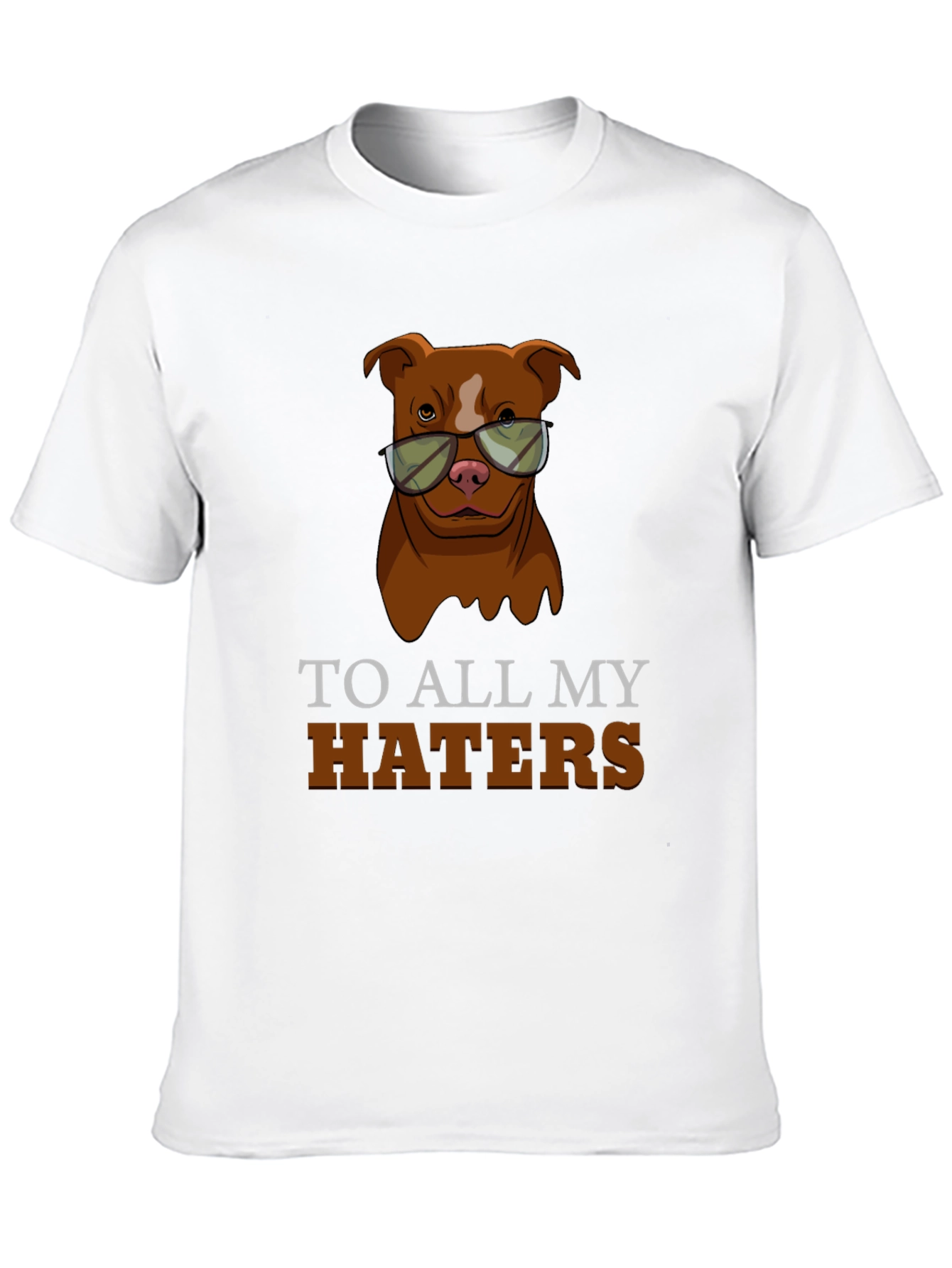 Dog Haters T-Shirt - Pitbull Wearing Sunglasses