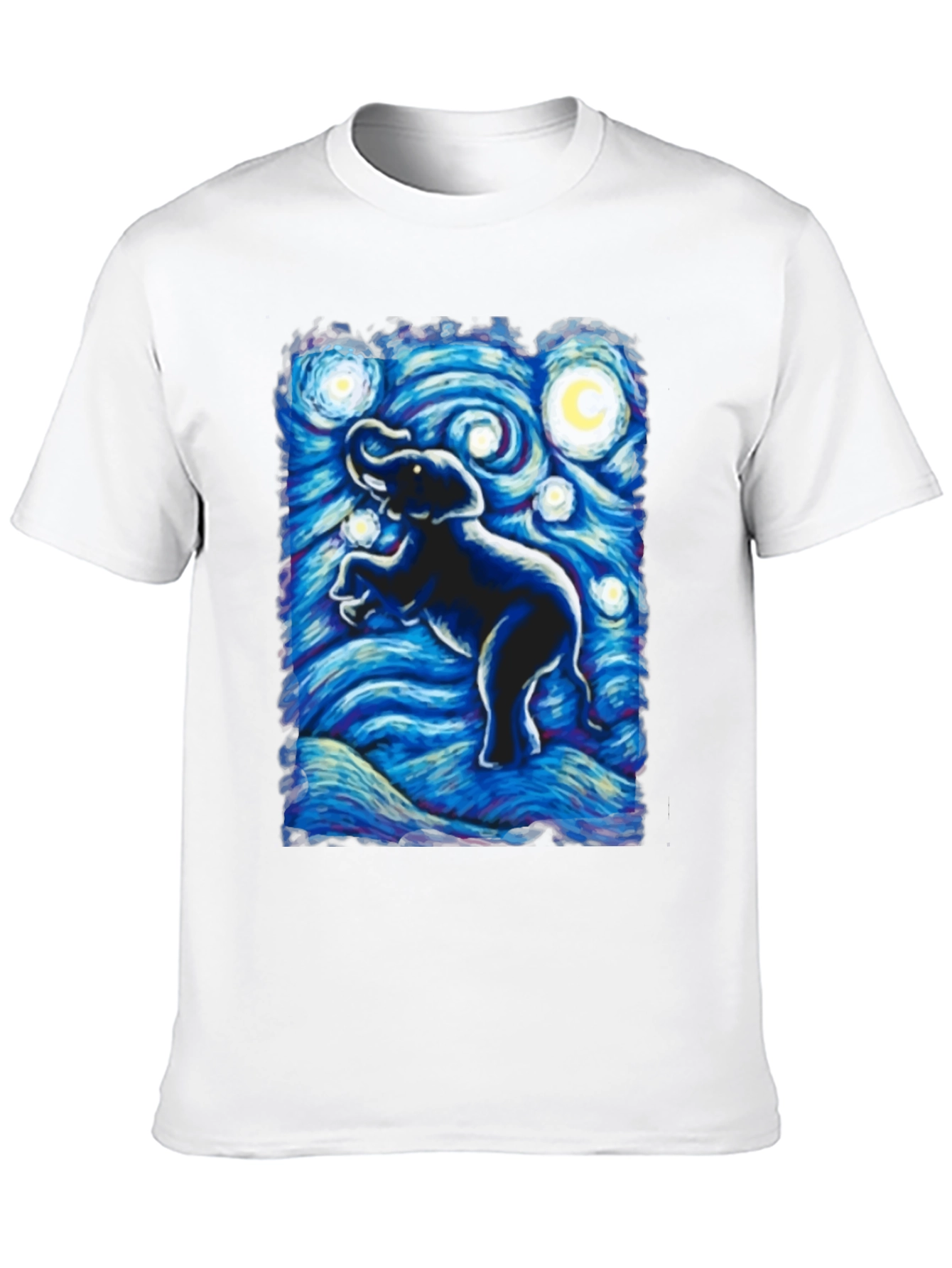 Elephant Starry Night Art T-Shirt