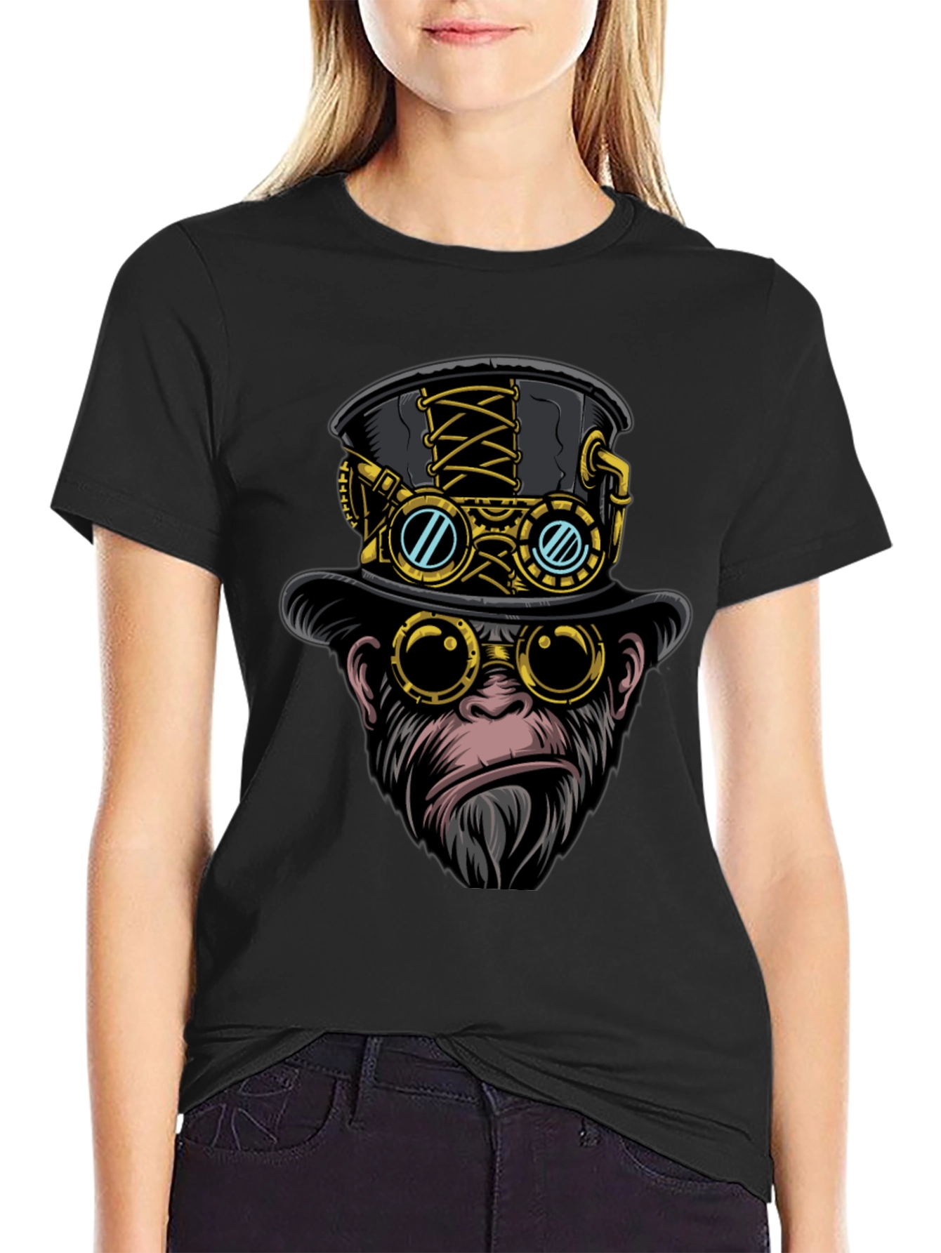 Steampunk Monkey T-Shirt - Unique Graphic Tee