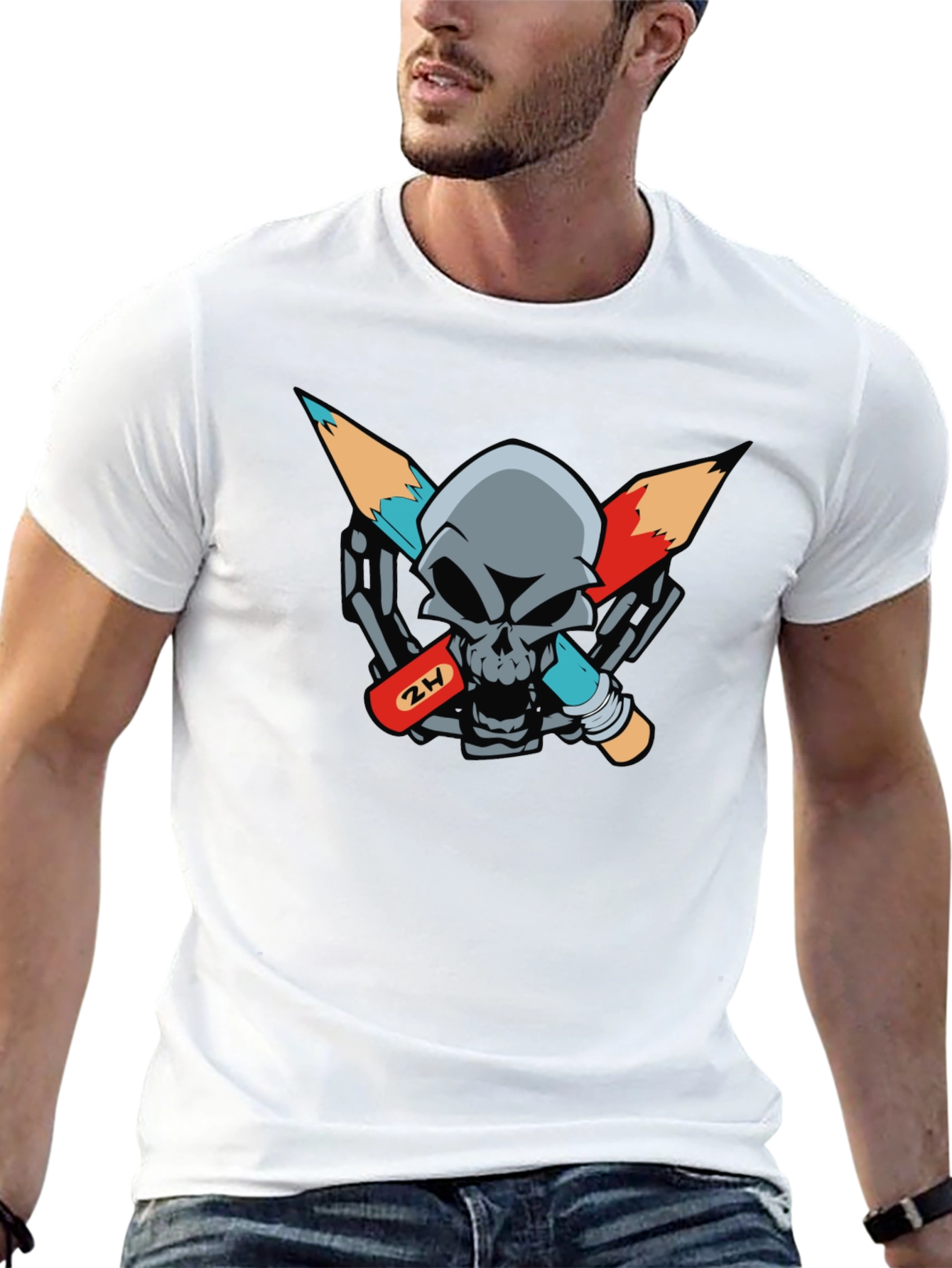 Skull & Pencils Graphic Tee - Artists Edge