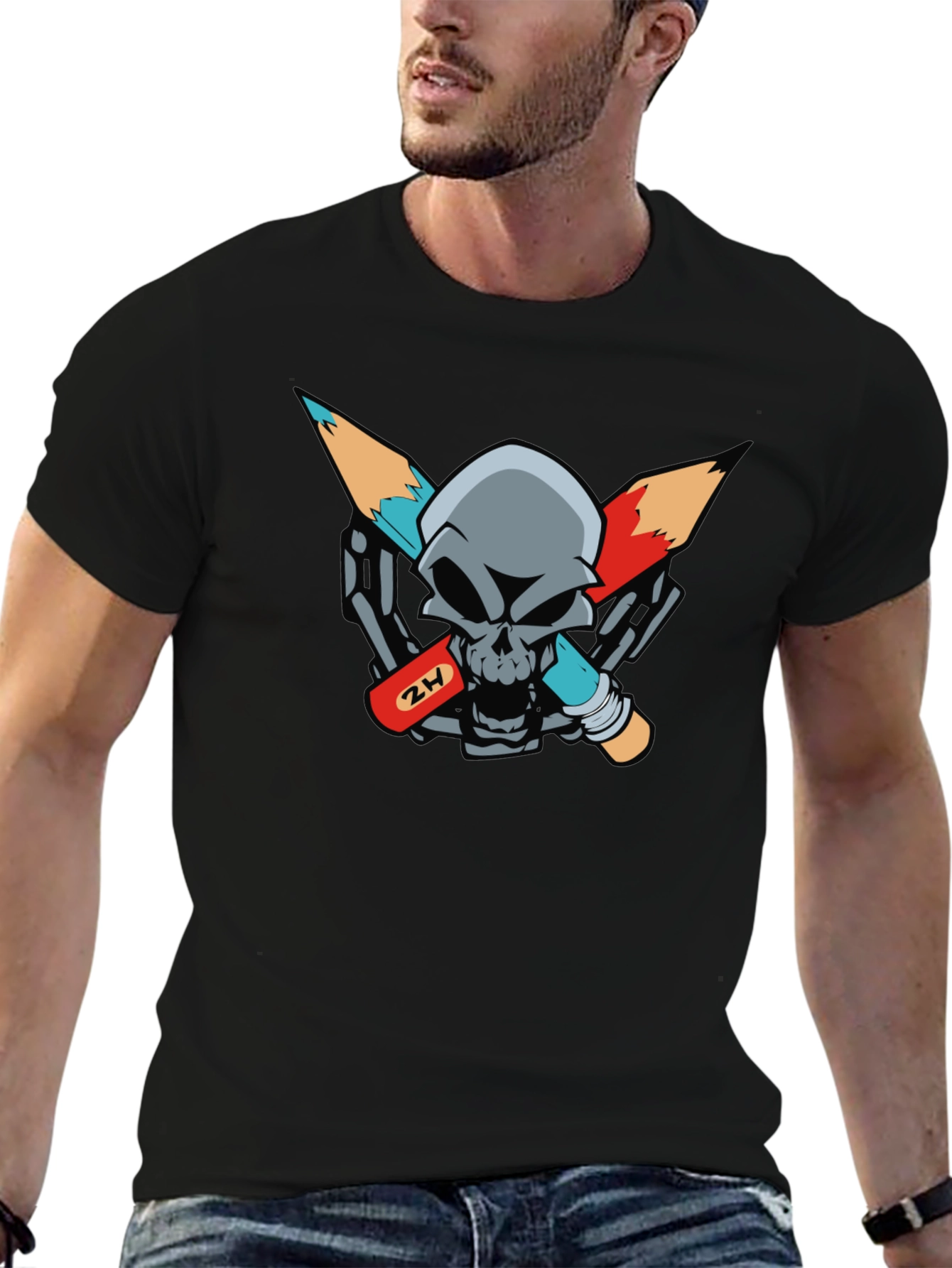 Skull & Pencils Graphic Tee - Artists Edge