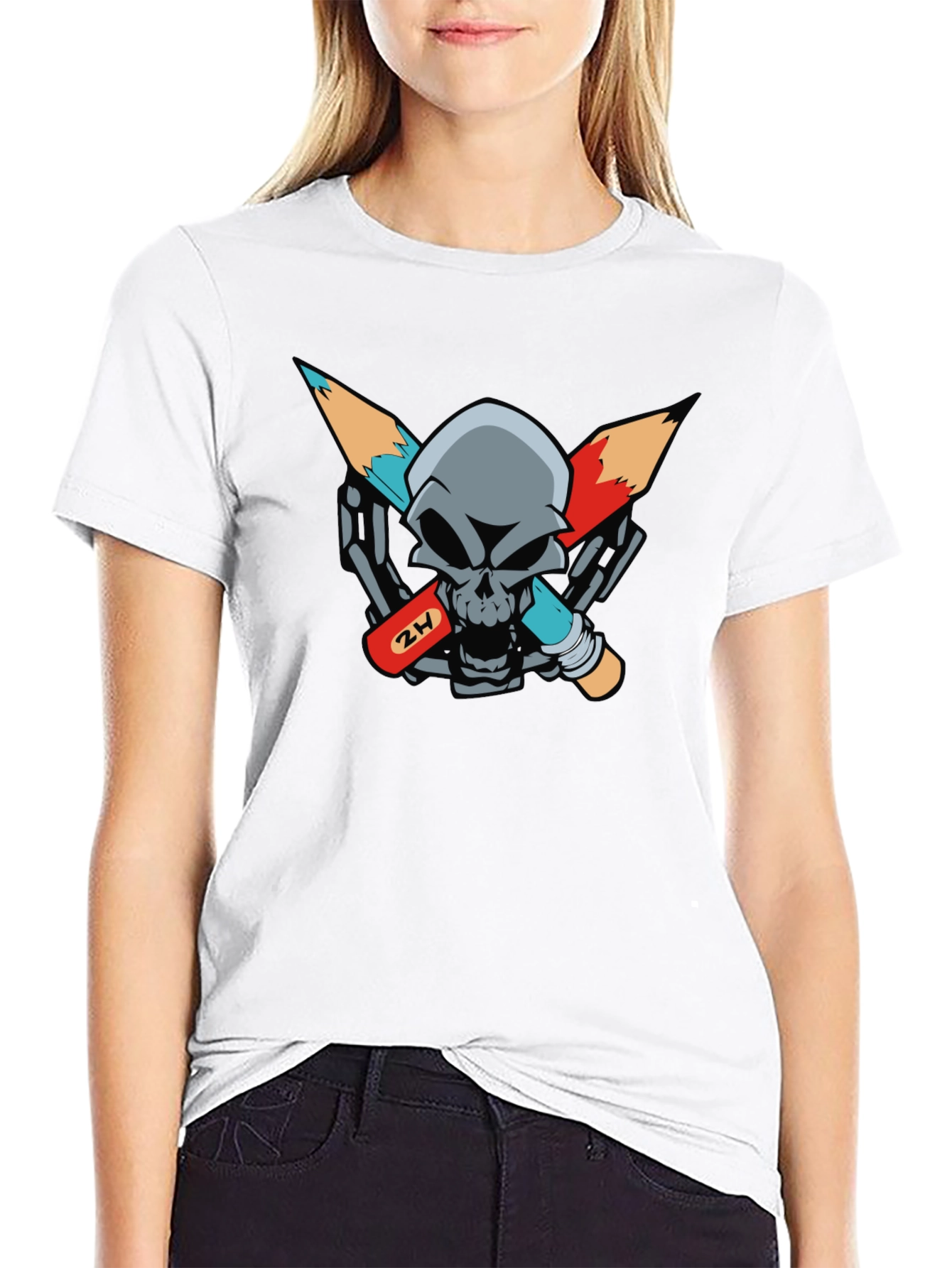 Skull & Pencils Graphic Tee - Artists Edge