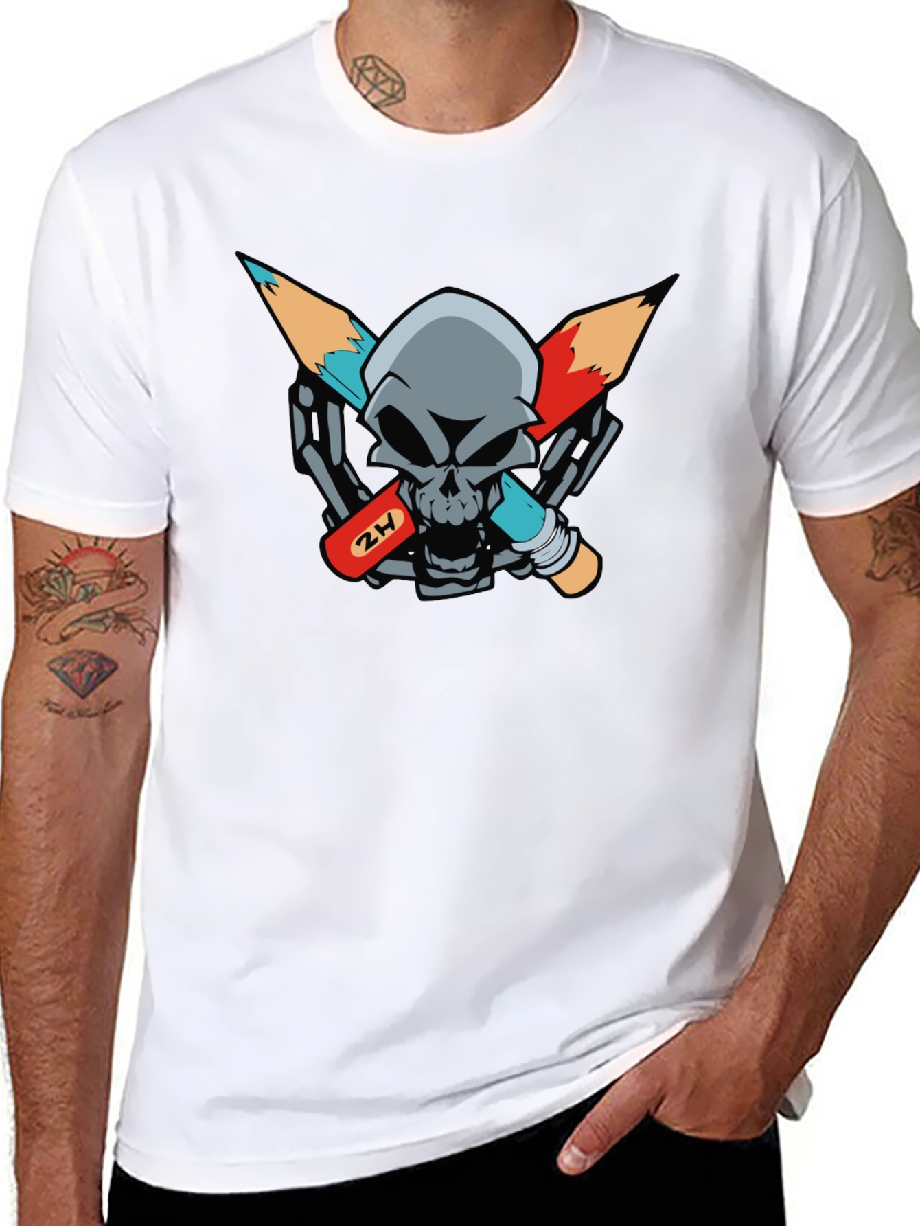 Skull & Pencils Graphic Tee - Artists Edge