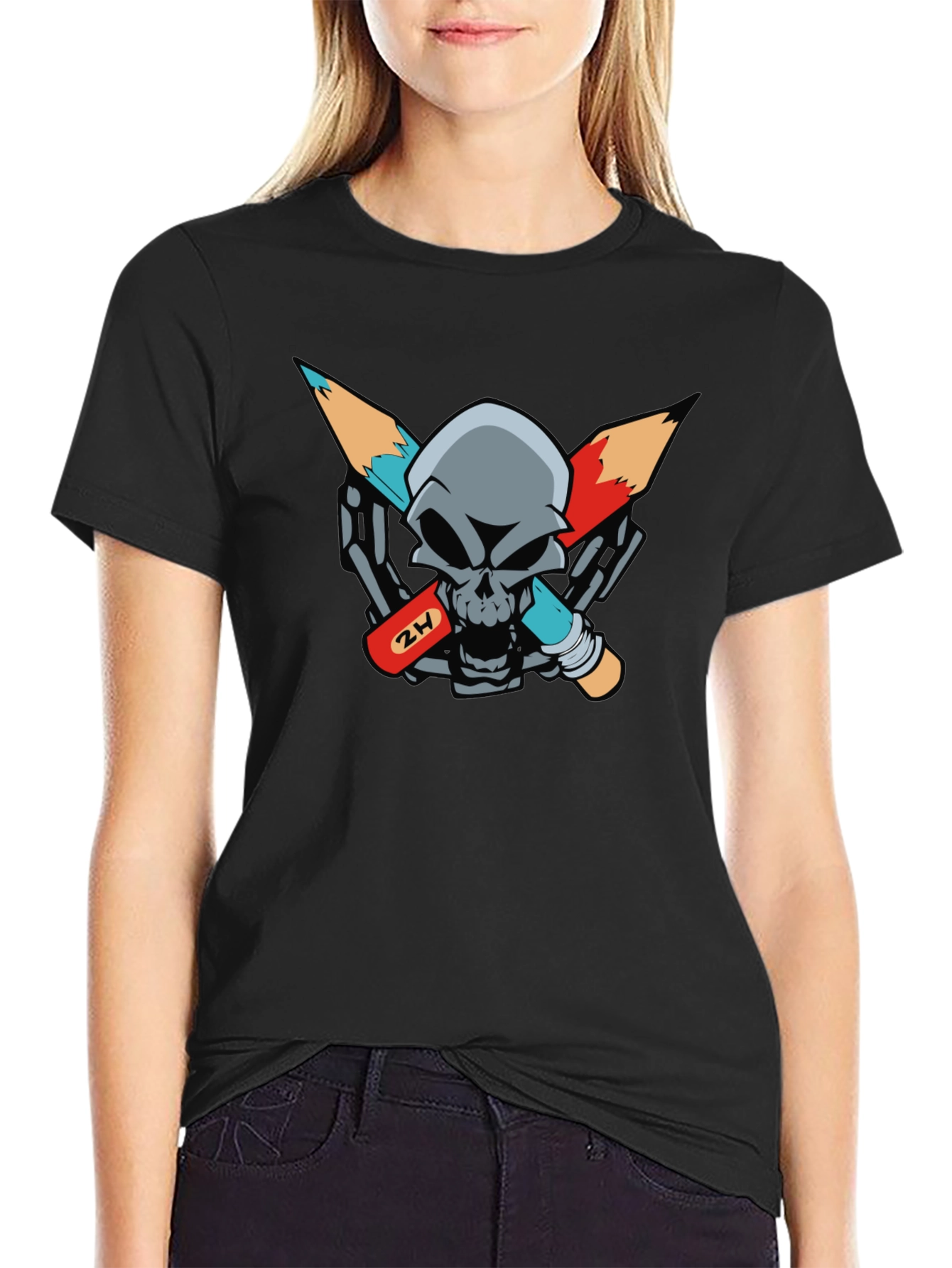 Skull & Pencils Graphic Tee - Artists Edge