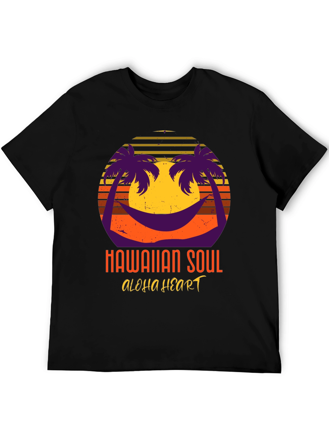 Hawaiian Soul Aloha Heart T-Shirt Retro Sunset