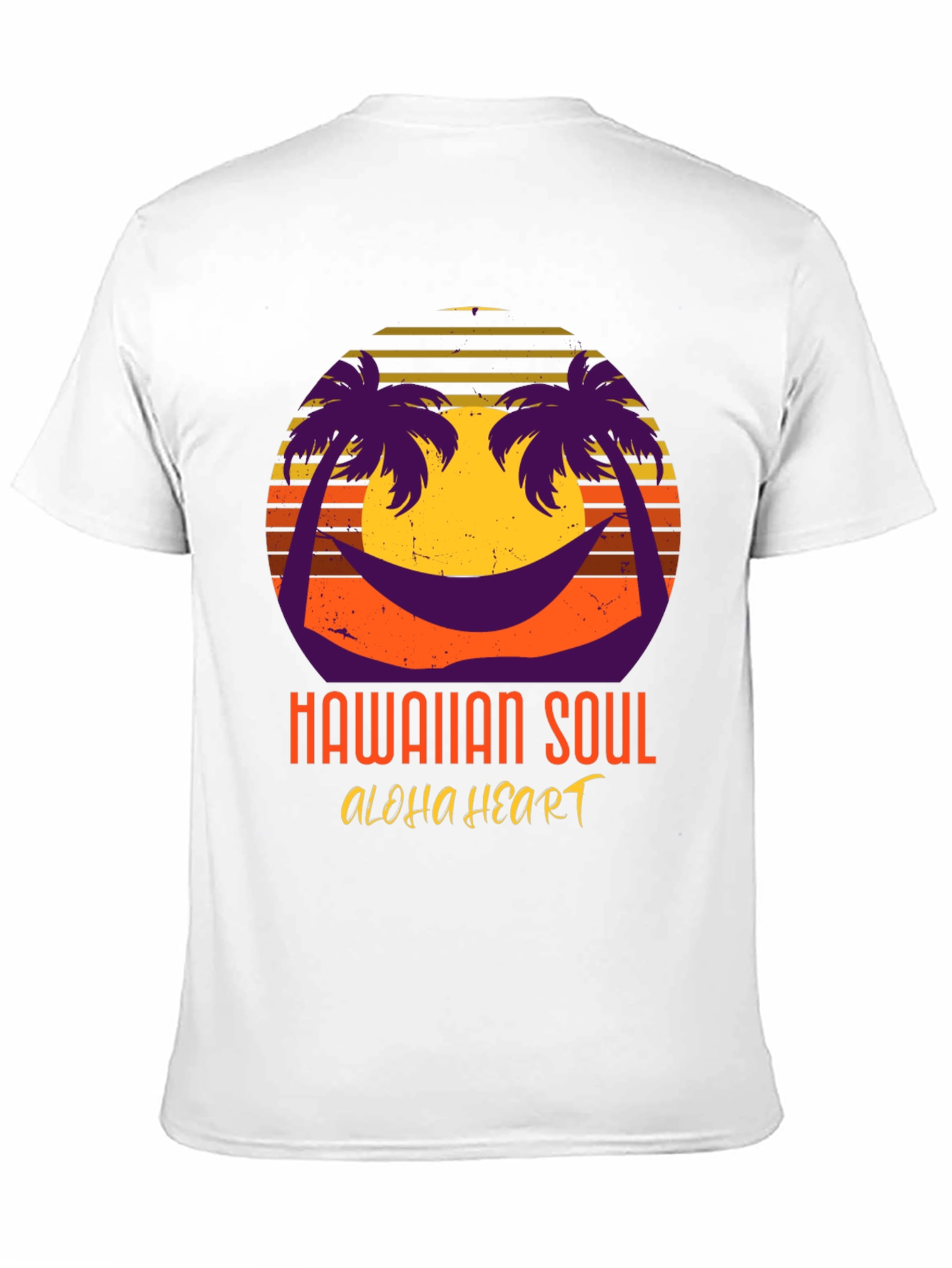 Hawaiian Soul Aloha Heart T-Shirt Retro Sunset