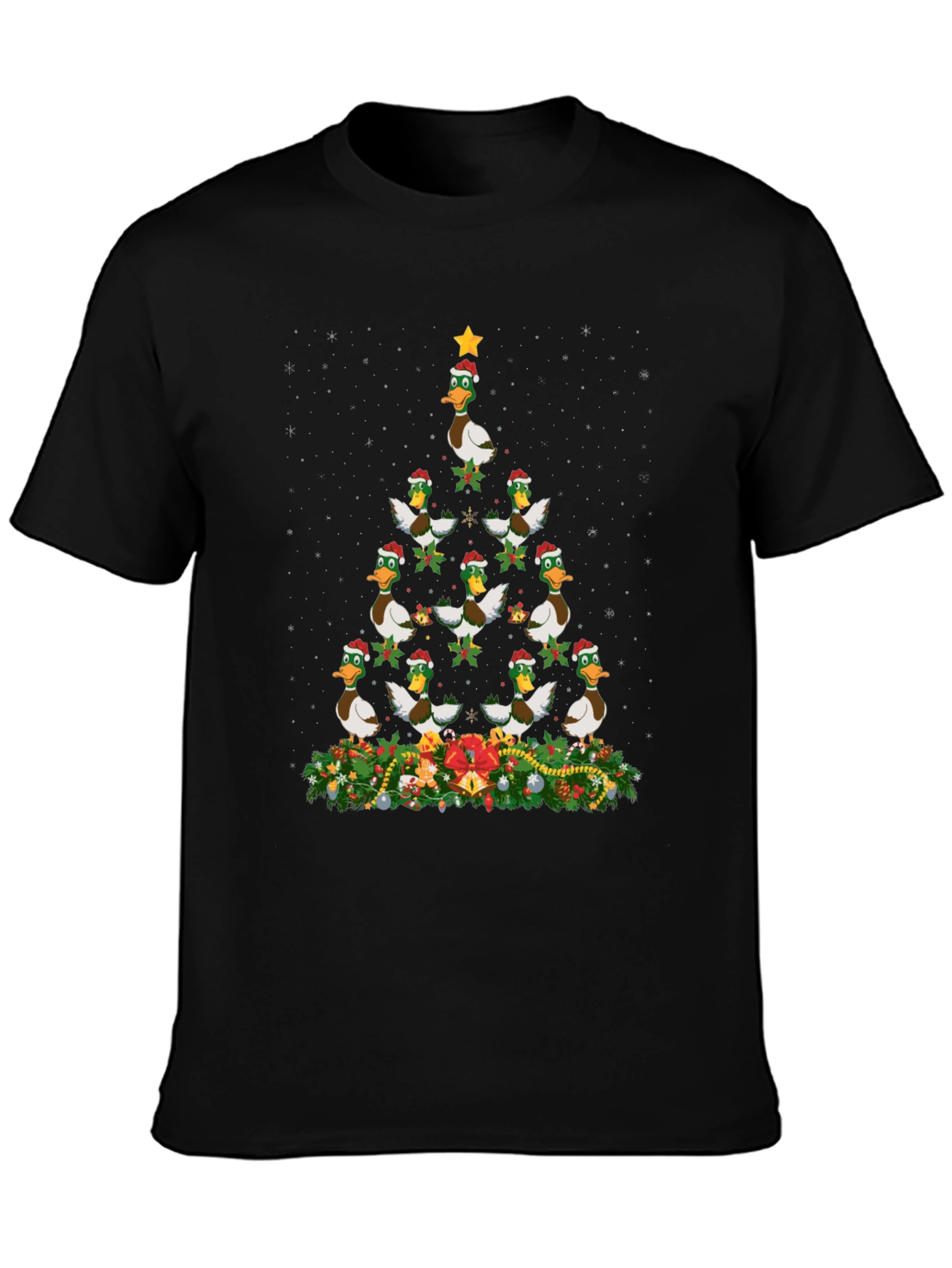 Duck Christmas Tree T-Shirt - Holiday Festive Tee