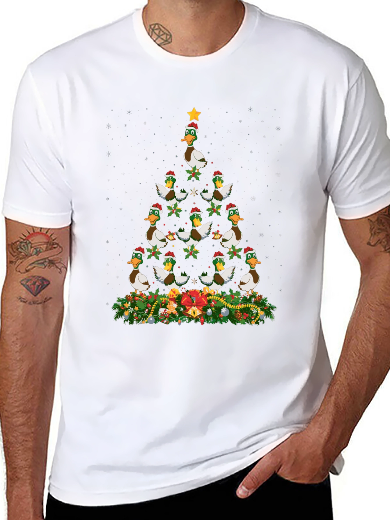 Duck Christmas Tree T-Shirt - Holiday Festive Tee