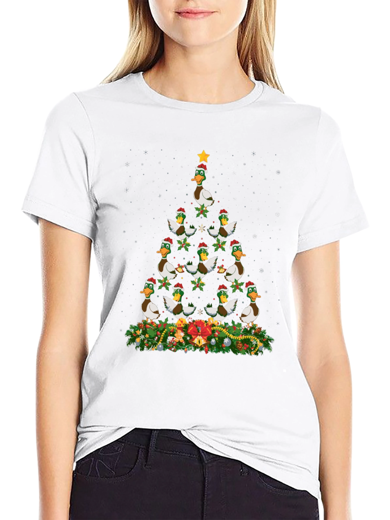 Duck Christmas Tree T-Shirt - Holiday Festive Tee