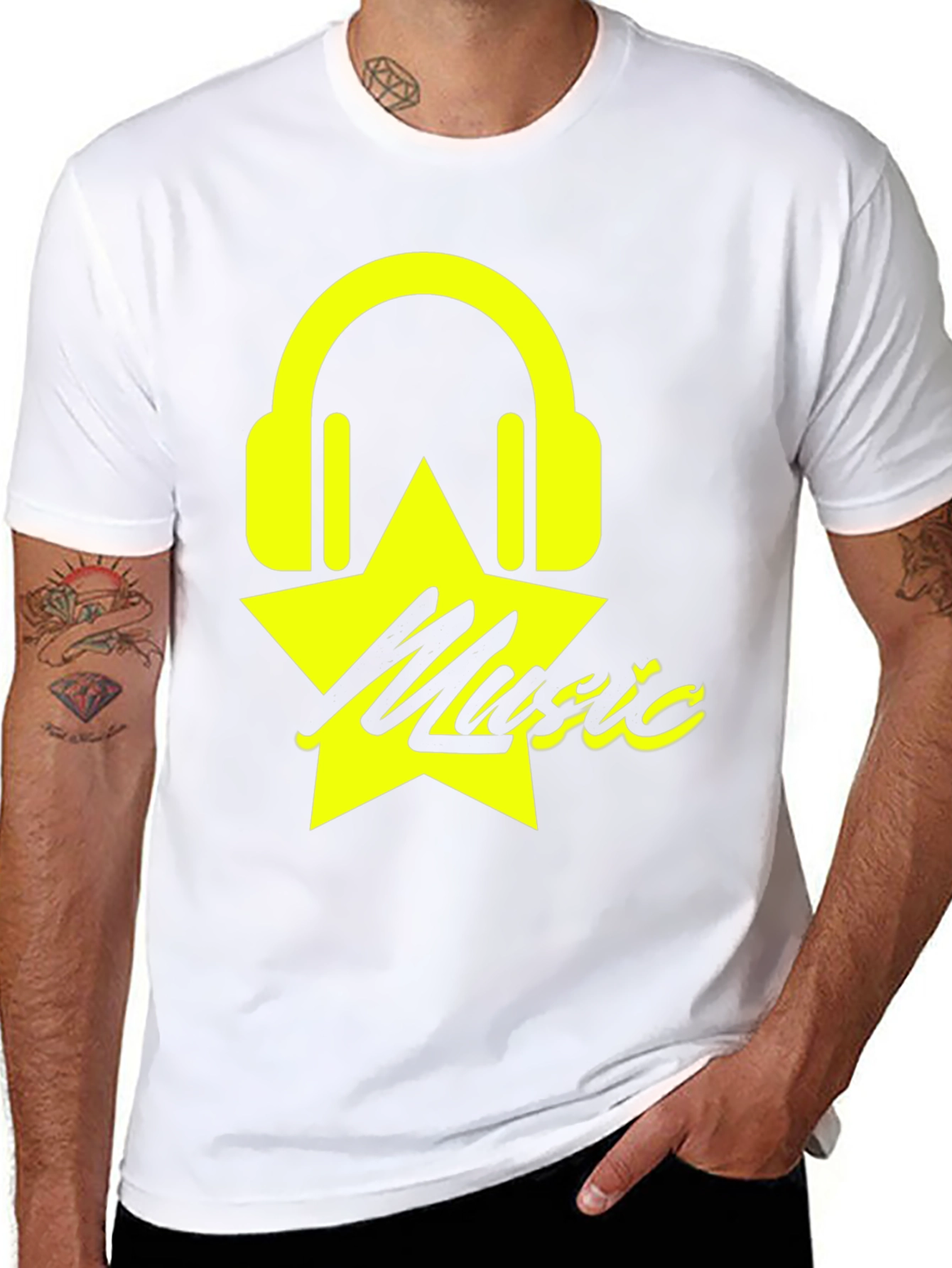 Music Star Graphic Tee - Stylish Cotton Blend T-Shirt