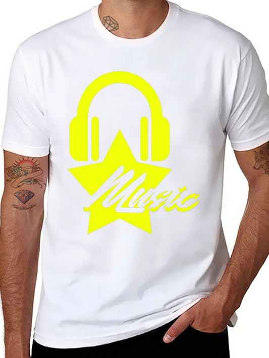 Music Star Graphic Tee - Stylish Cotton Blend T-Shirt