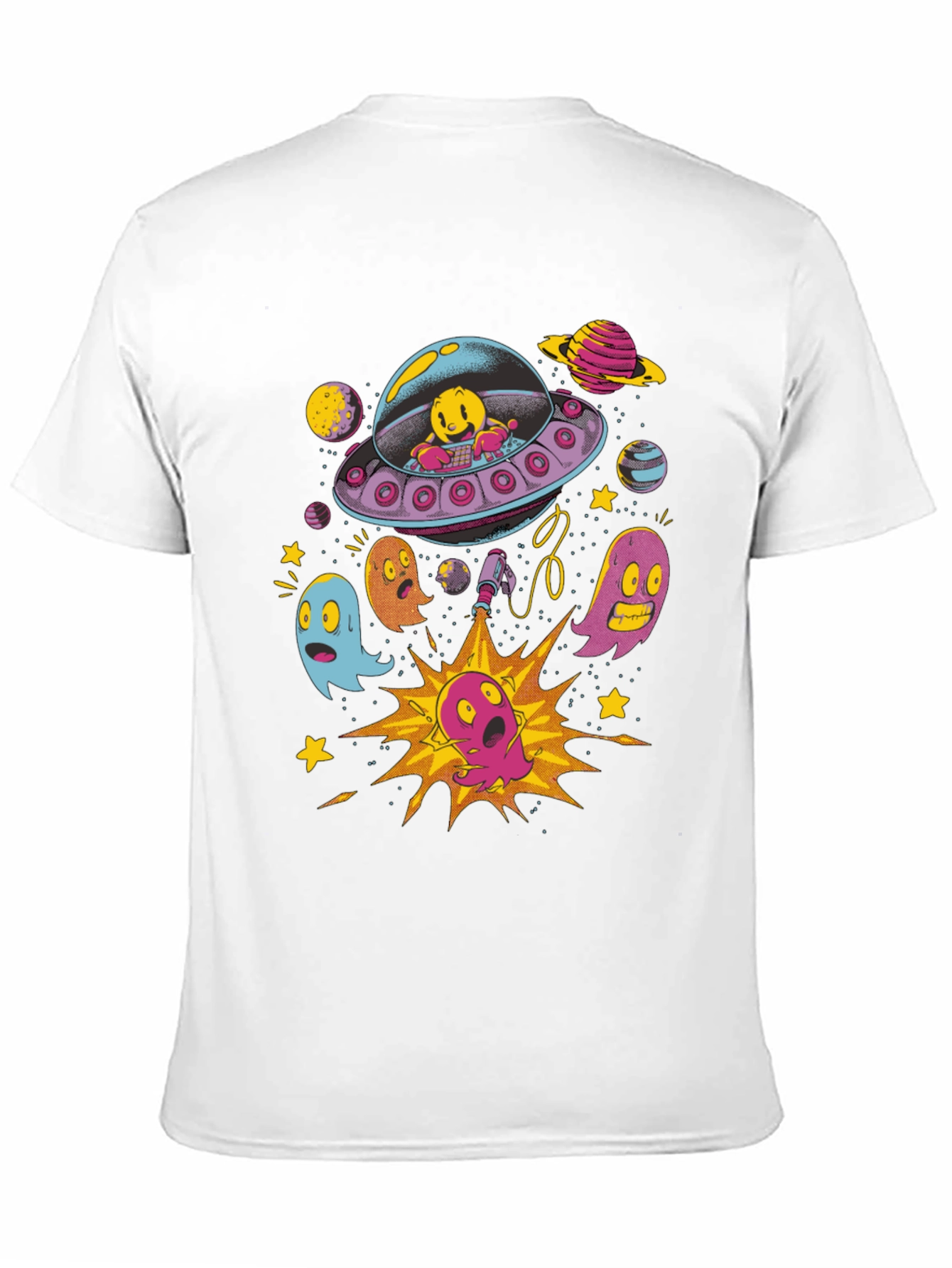 Pac-Man Inspired Alien UFO T-Shirt