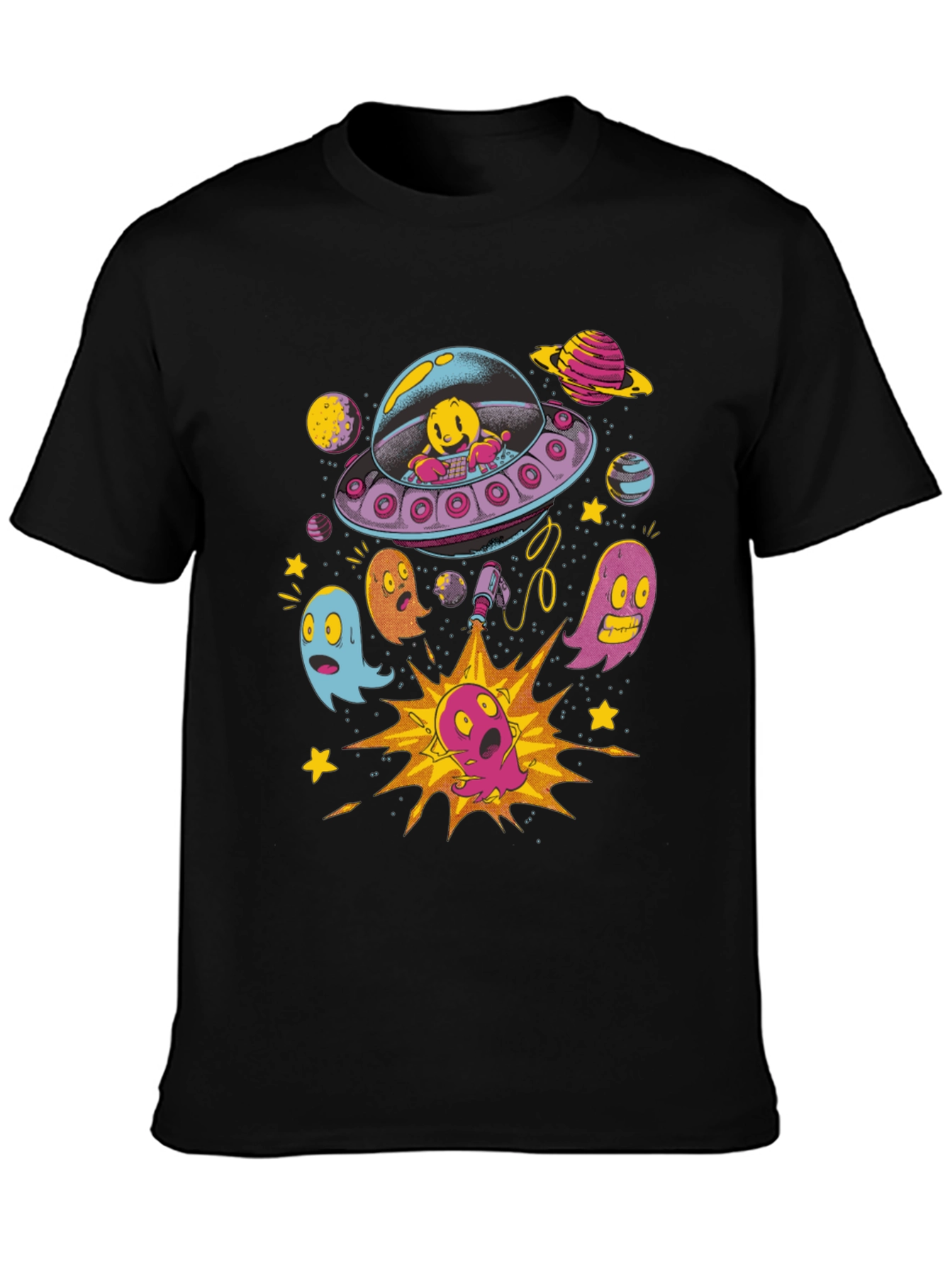 Pac-Man Inspired Alien UFO T-Shirt