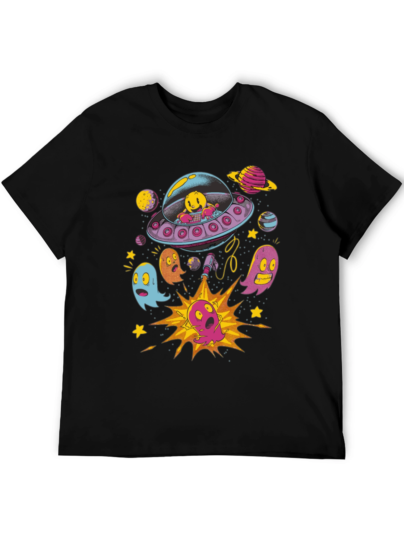 Pac-Man Inspired Alien UFO T-Shirt