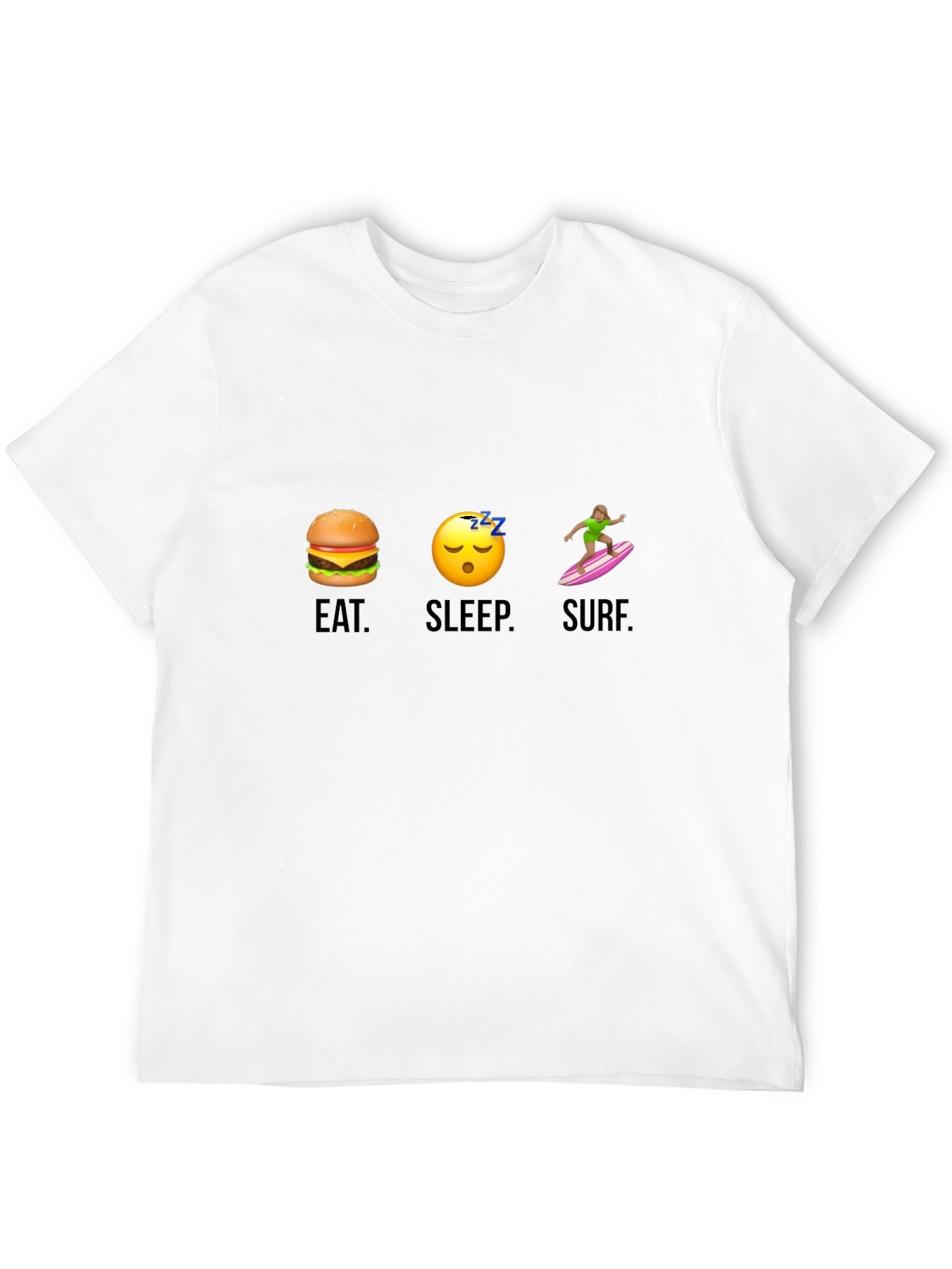Eat Sleep Surf Graphic Tee - Black Cotton T-Shirt