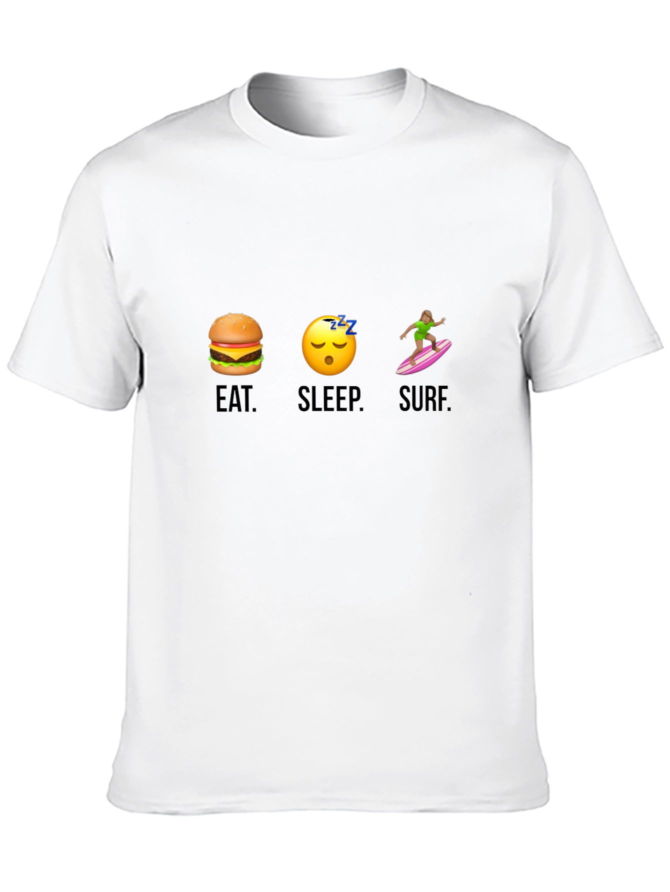 Eat Sleep Surf Graphic Tee - Black Cotton T-Shirt