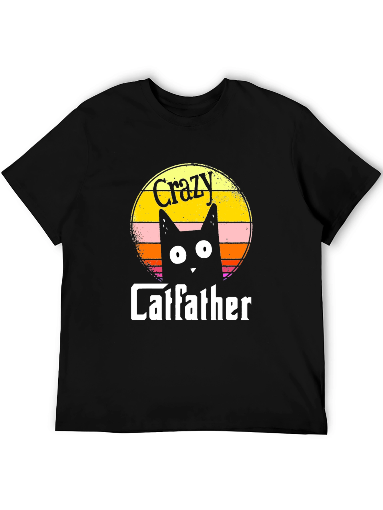 Crazy Catfather Black T-Shirt