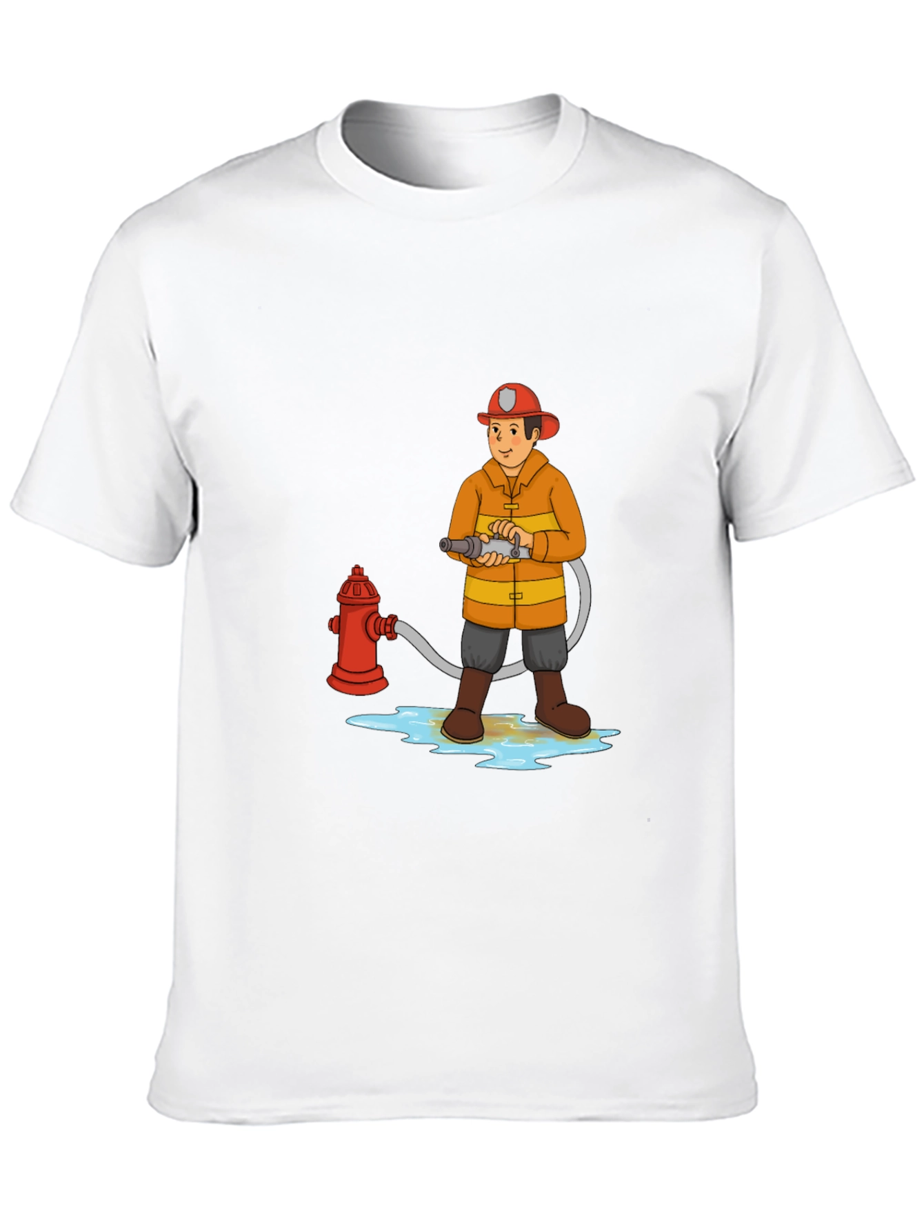 Cartoon Firefighter T-Shirt