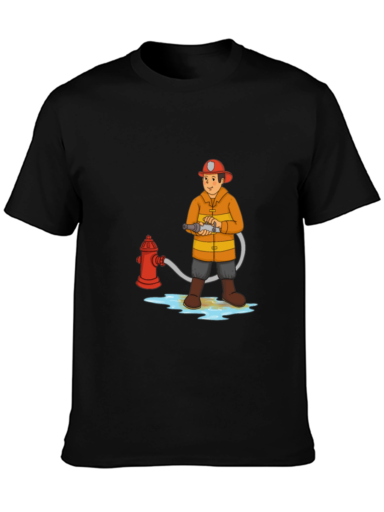 Cartoon Firefighter T-Shirt