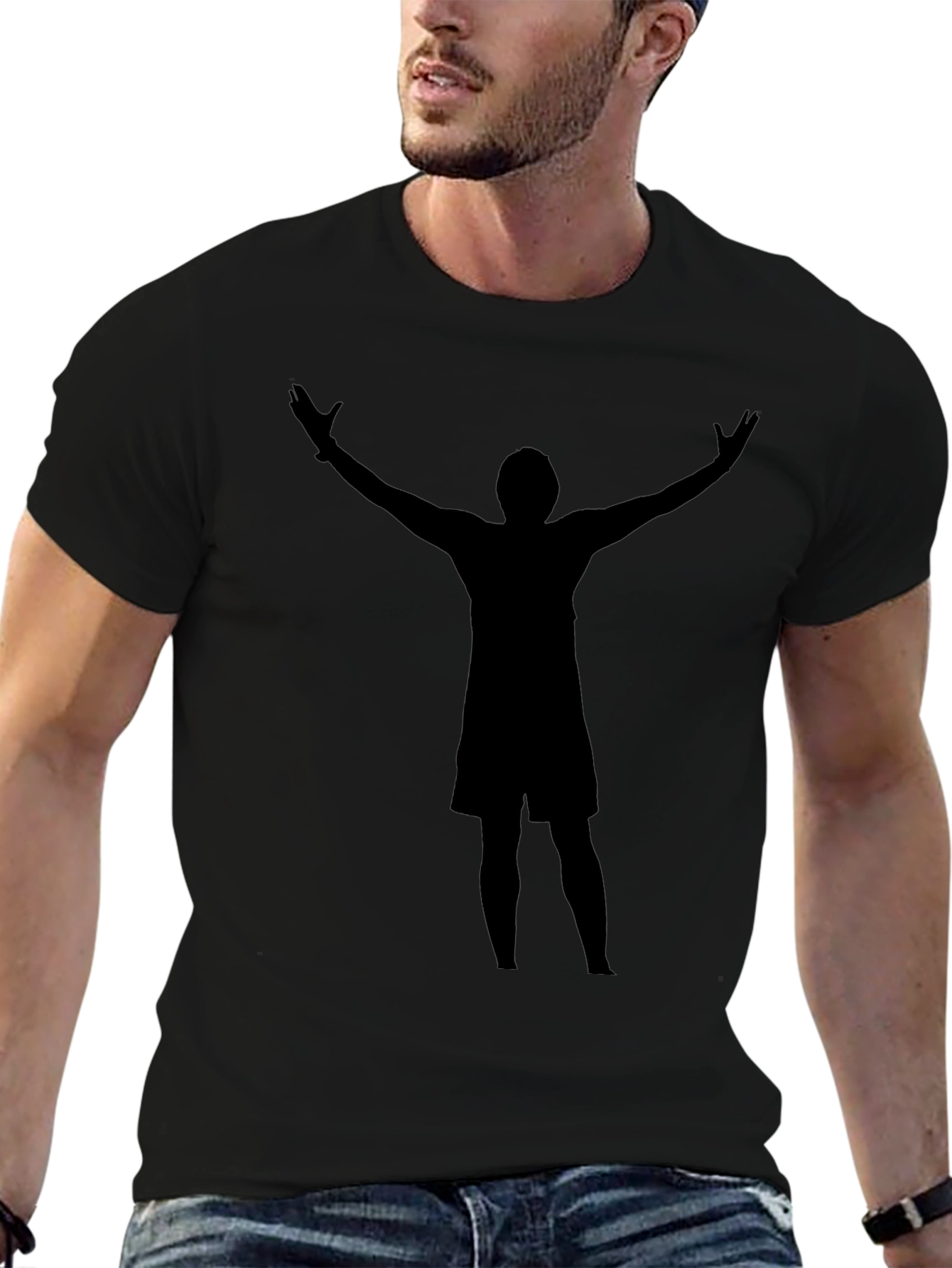 Silhouette Graphic Tee - Black Crew Neck