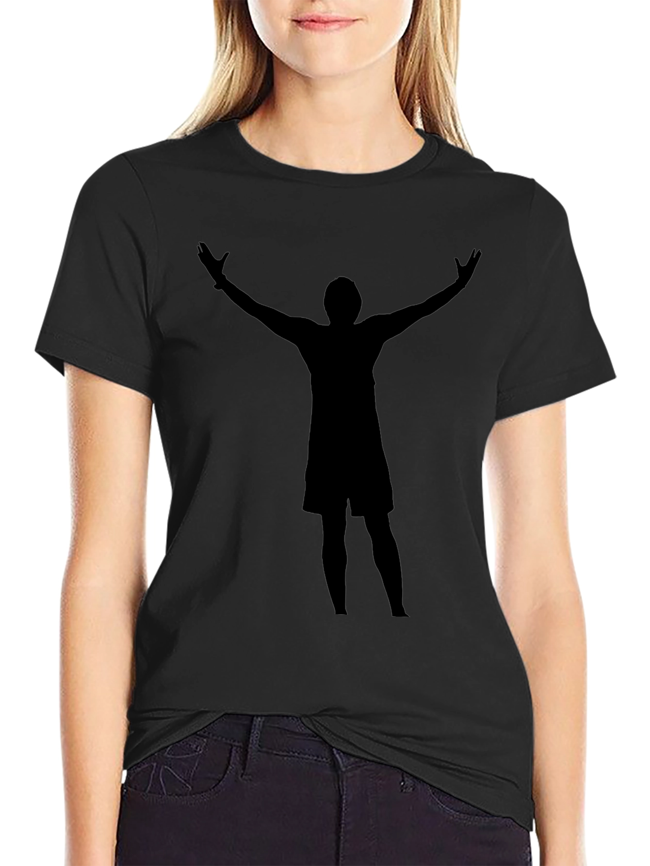 Silhouette Graphic Tee - Black Crew Neck