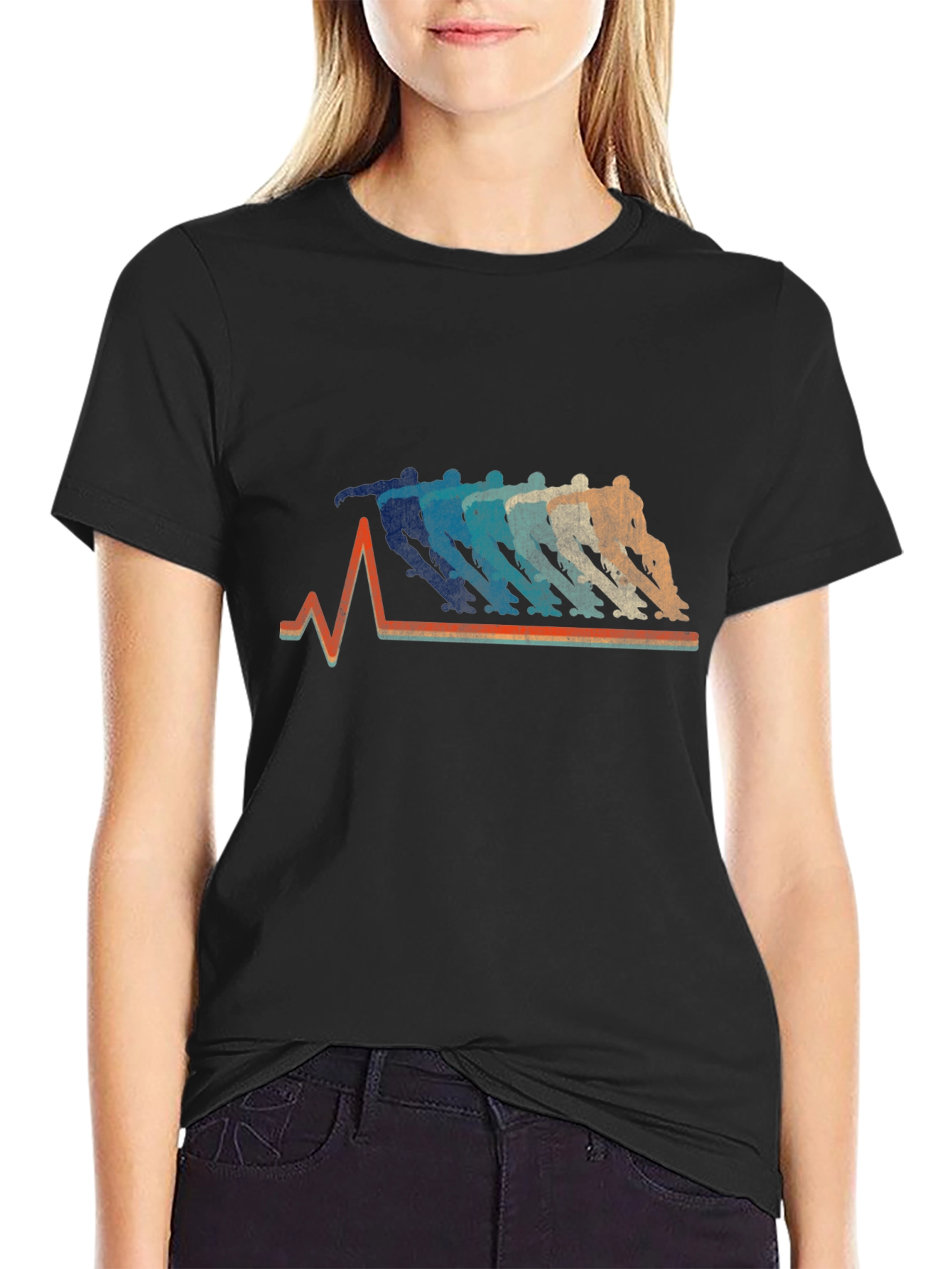 Skateboard Heartbeat Graphic T-Shirt