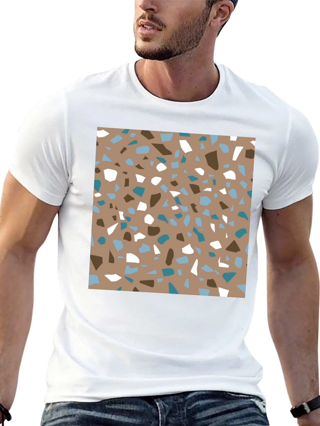 Terrazzo Print Tee - Modern Graphic Design T-Shirt